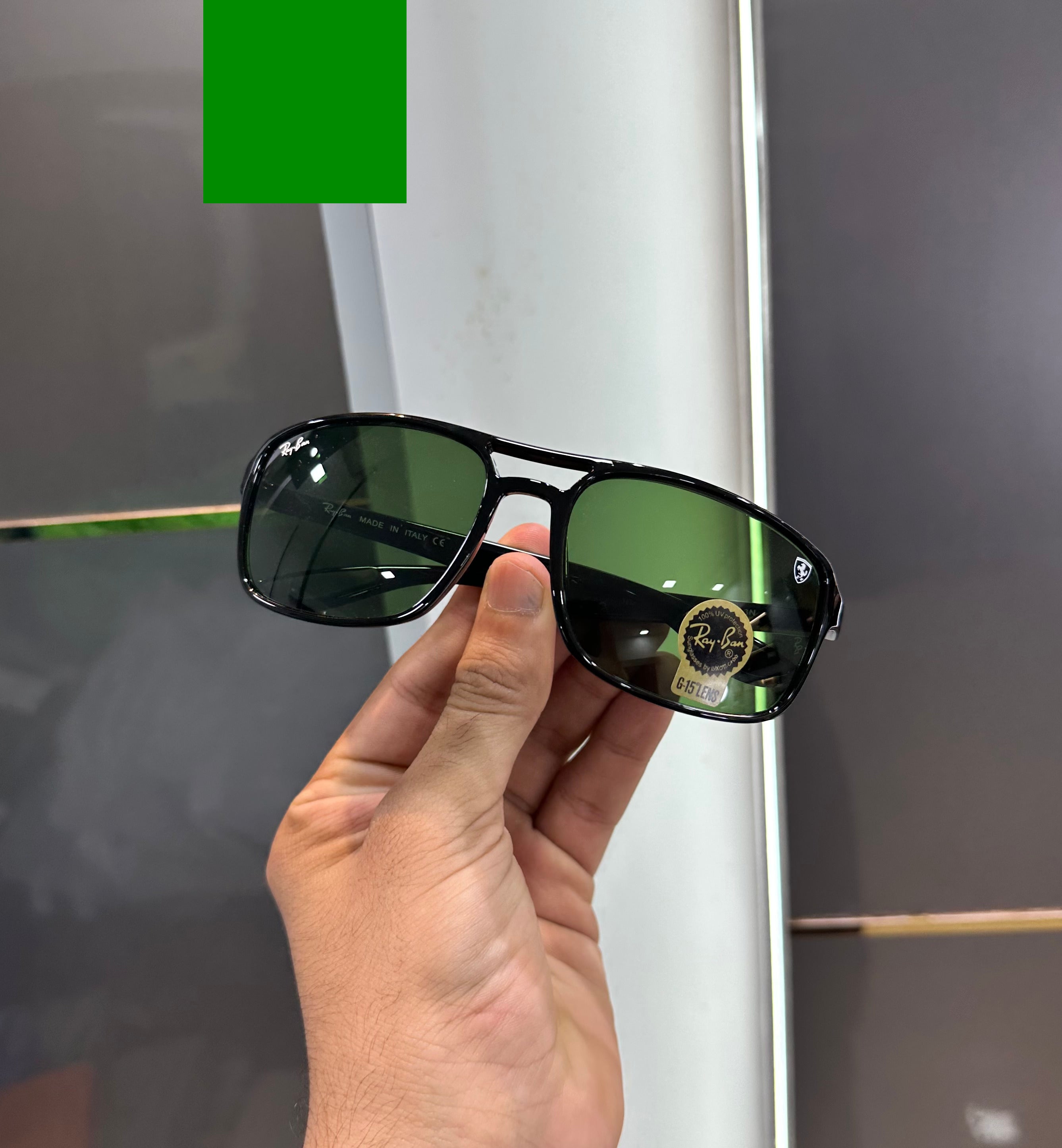 RayBan Green Shade Unisex Sunglass