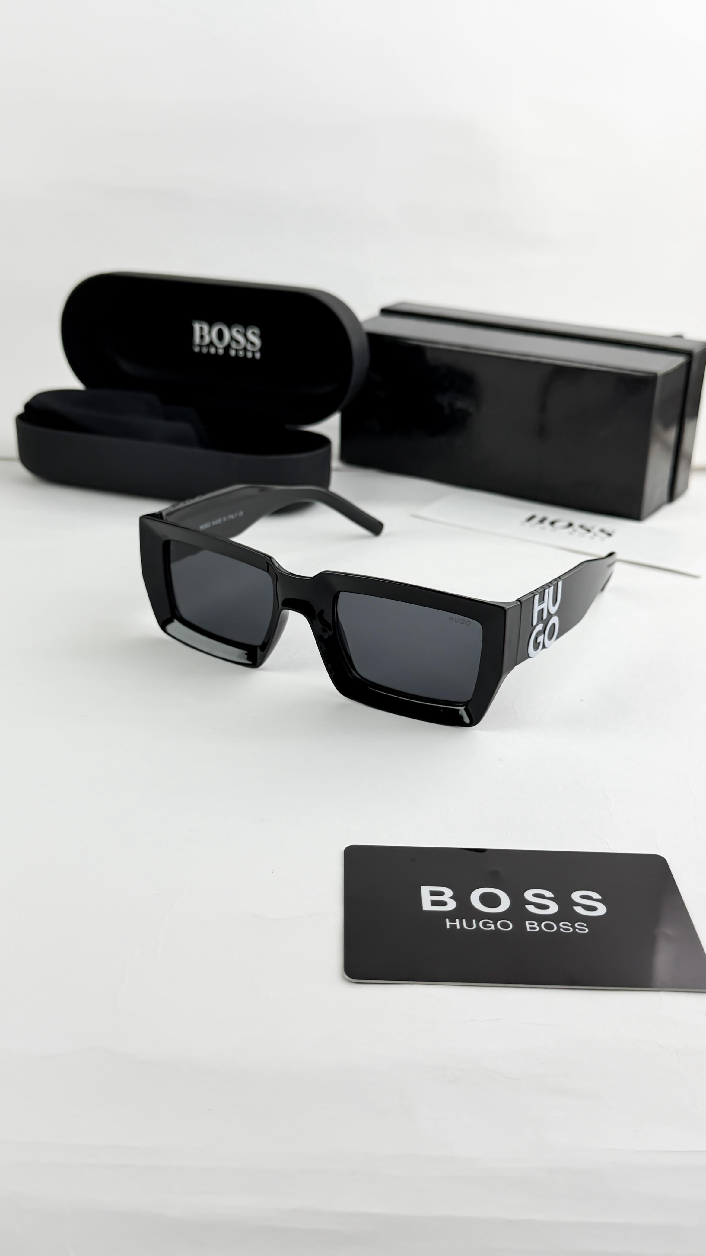 Hugo Boss Black Reactangular Unisex Sunglass