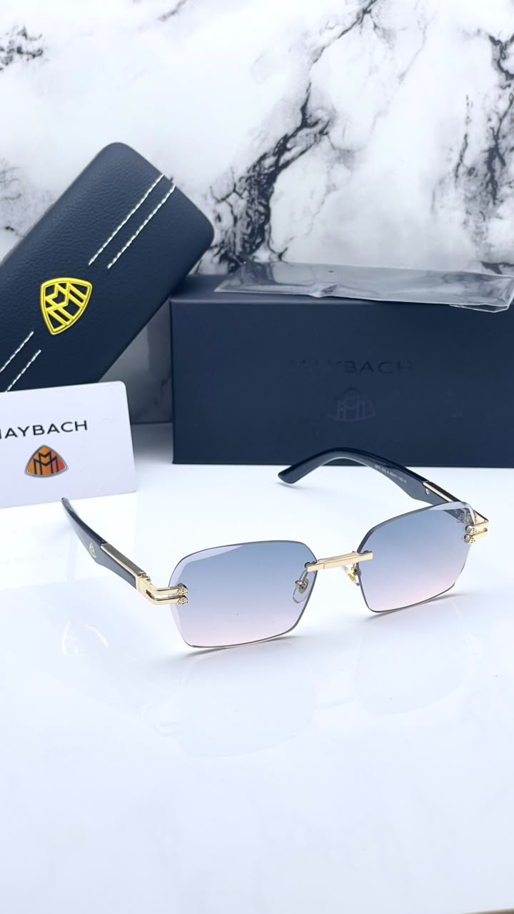 Maybach Square Aviator Gradient Blue Unisex Sunglasses