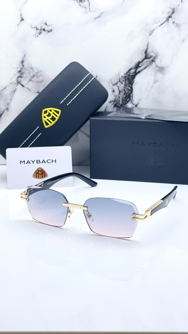 Maybach Square Aviator Gradient Blue Unisex Sunglasses