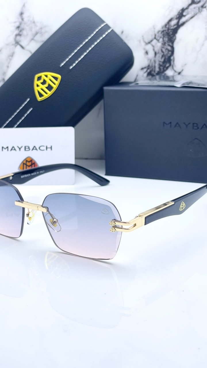 Maybach Square Aviator Gradient Blue Unisex Sunglasses
