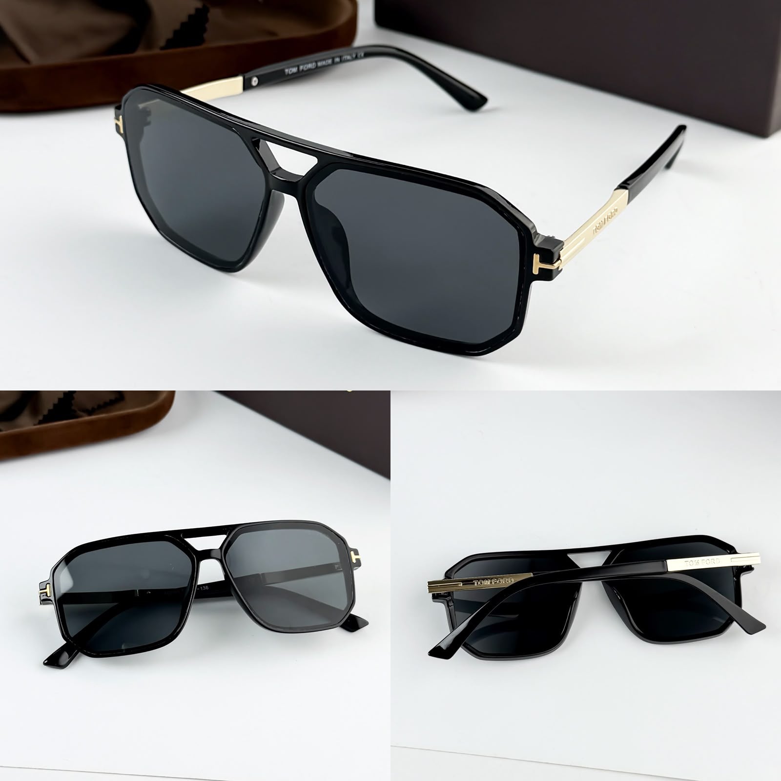 Tom Ford Matte Gold Black Men's Sunglasses