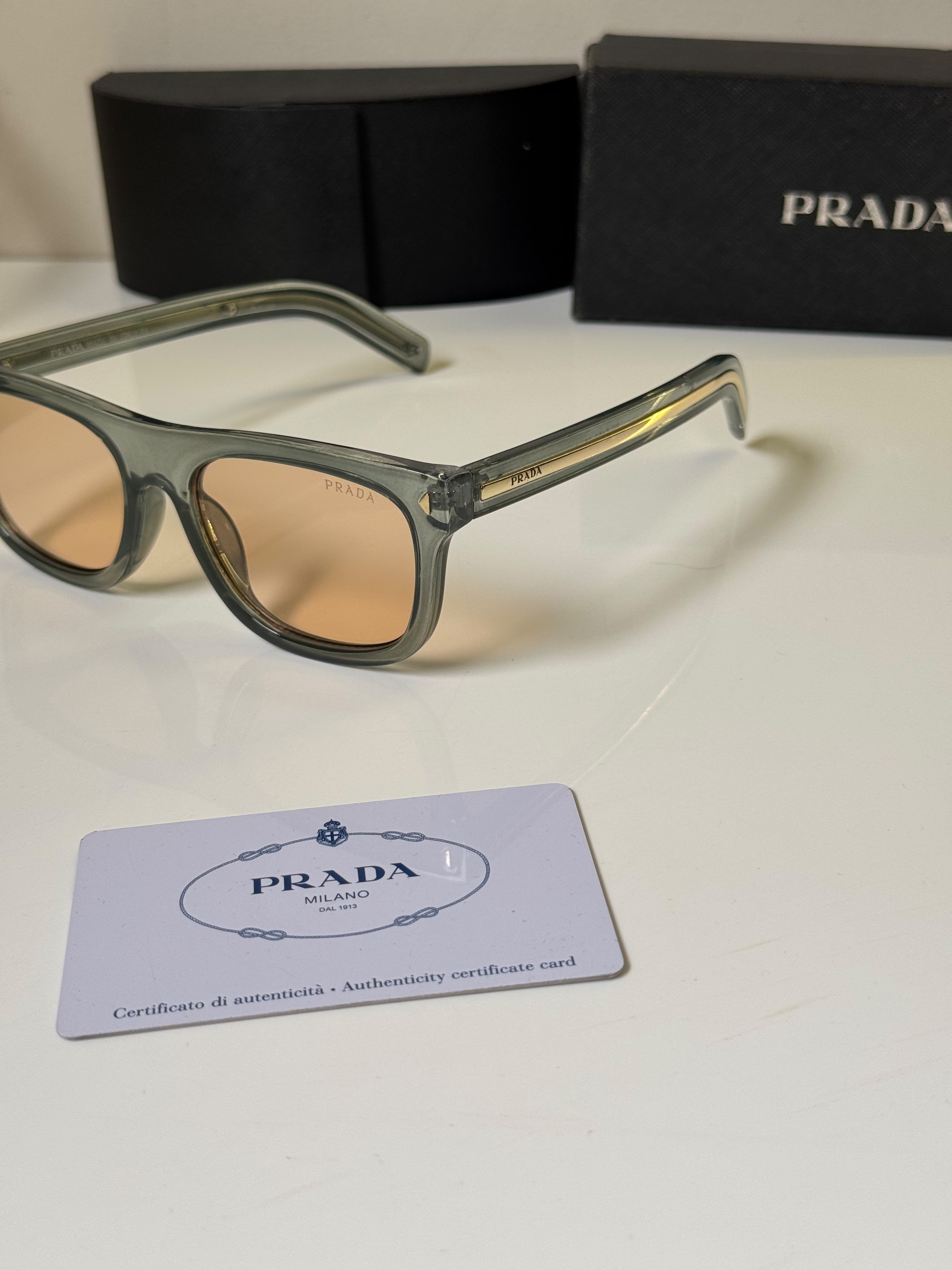 Prada Brown UV Protected Wayfarer Sunglasses for Men's