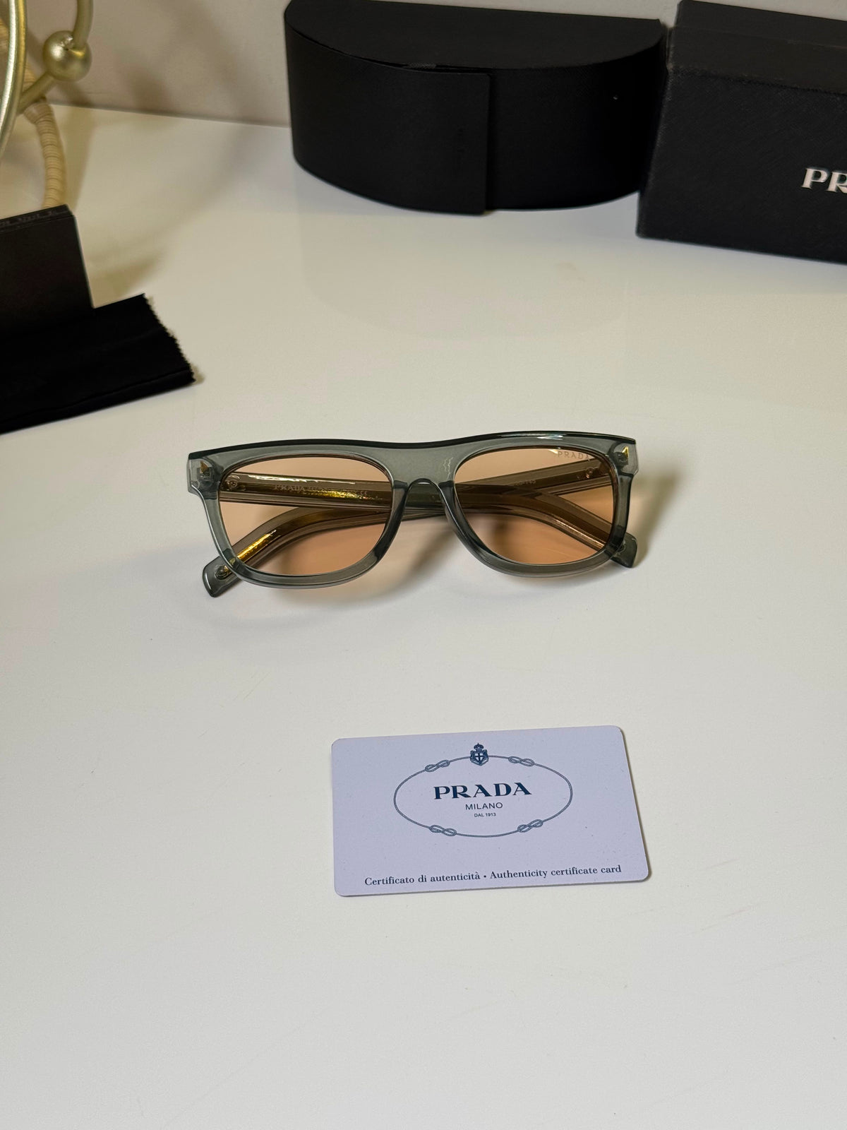 Prada Brown UV Protected Wayfarer Sunglasses for Men's