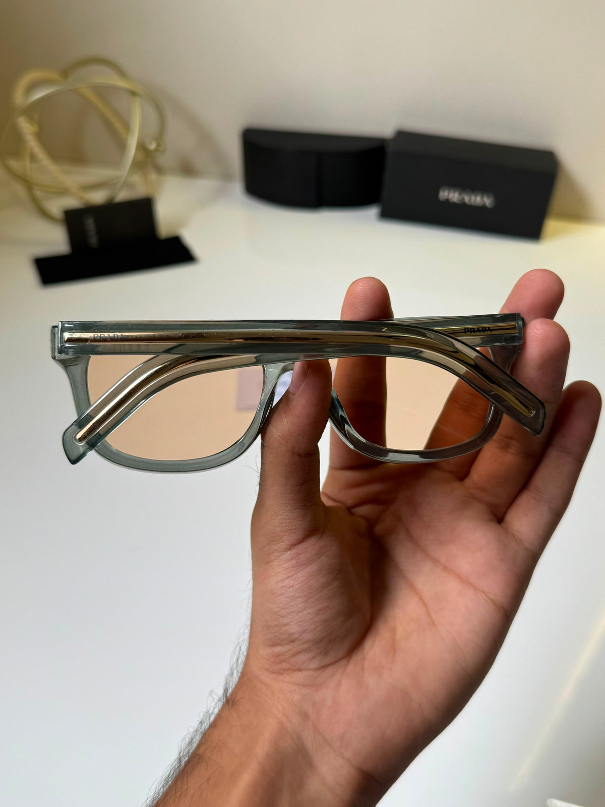 Prada Brown UV Protected Wayfarer Sunglasses for Men's