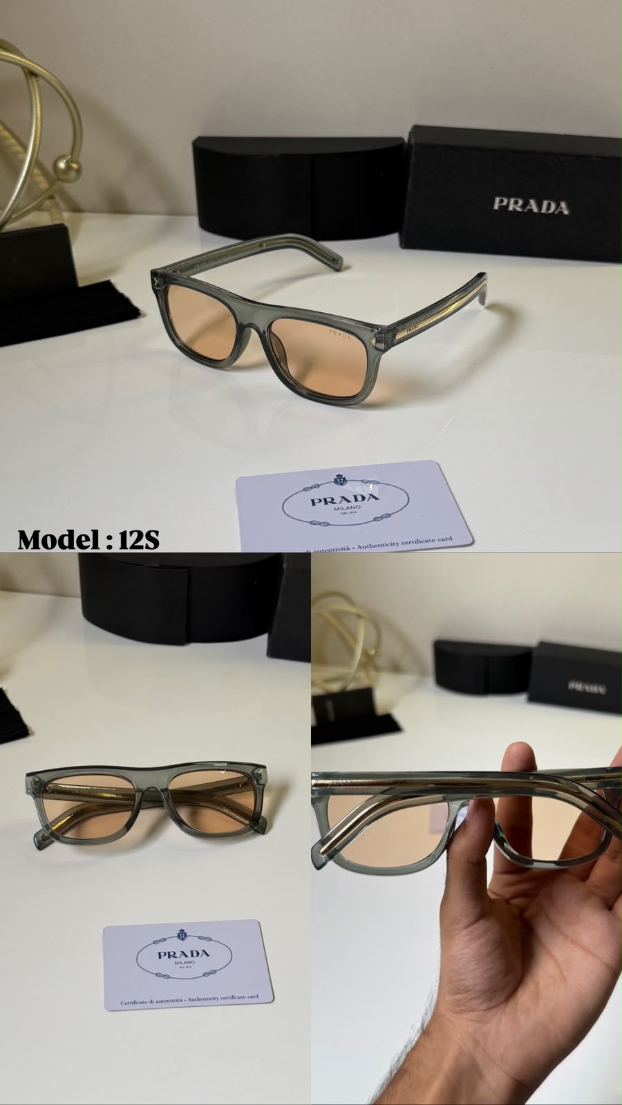 Prada Brown UV Protected Wayfarer Sunglasses for Men's