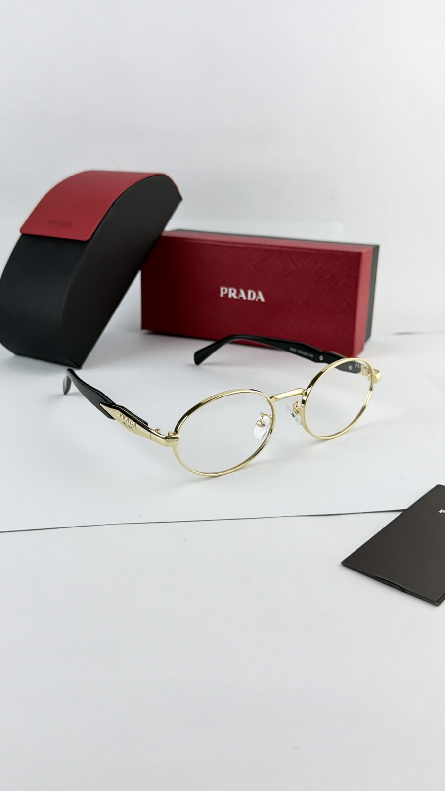 Prada Gold plano Full Frame Unisex Sunglasses