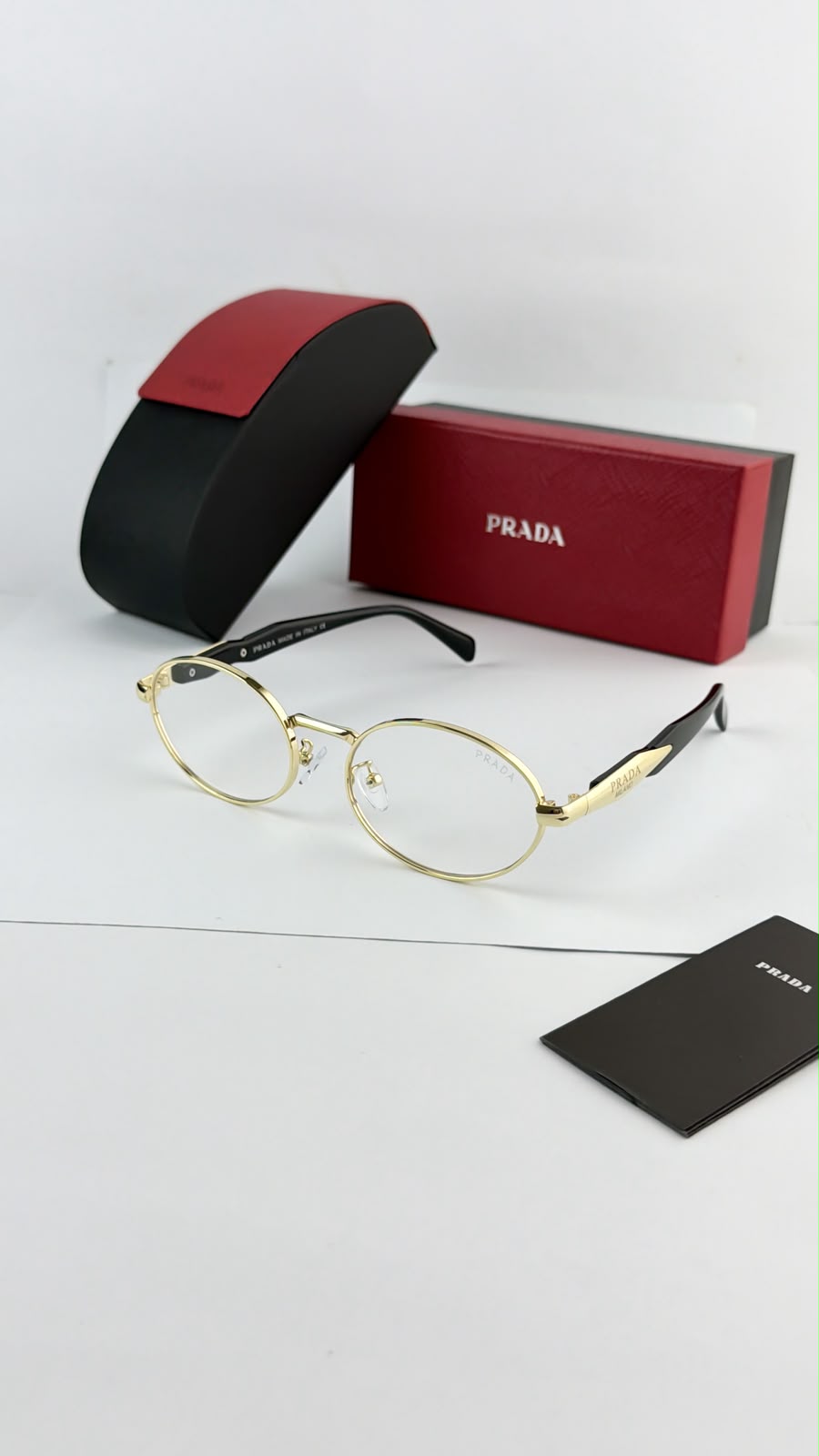 Prada Gold plano Full Frame Unisex Sunglasses