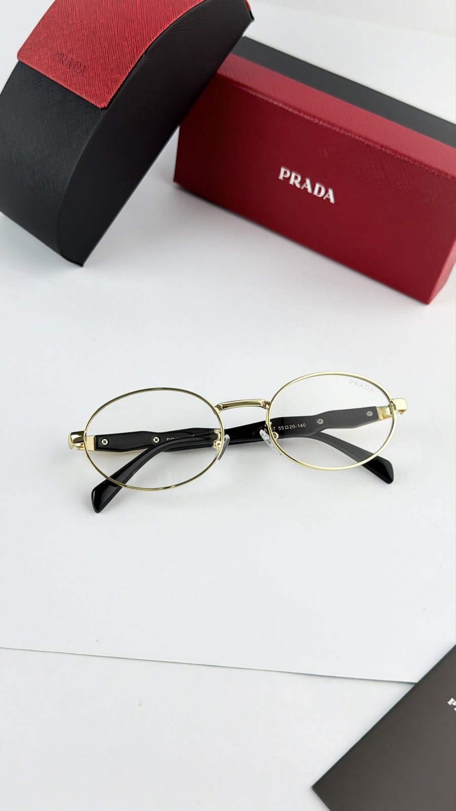 Prada Gold plano Full Frame Unisex Sunglasses