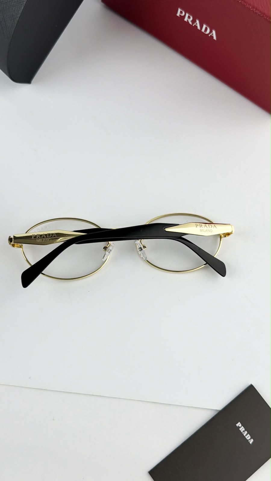 Prada Gold plano Full Frame Unisex Sunglasses