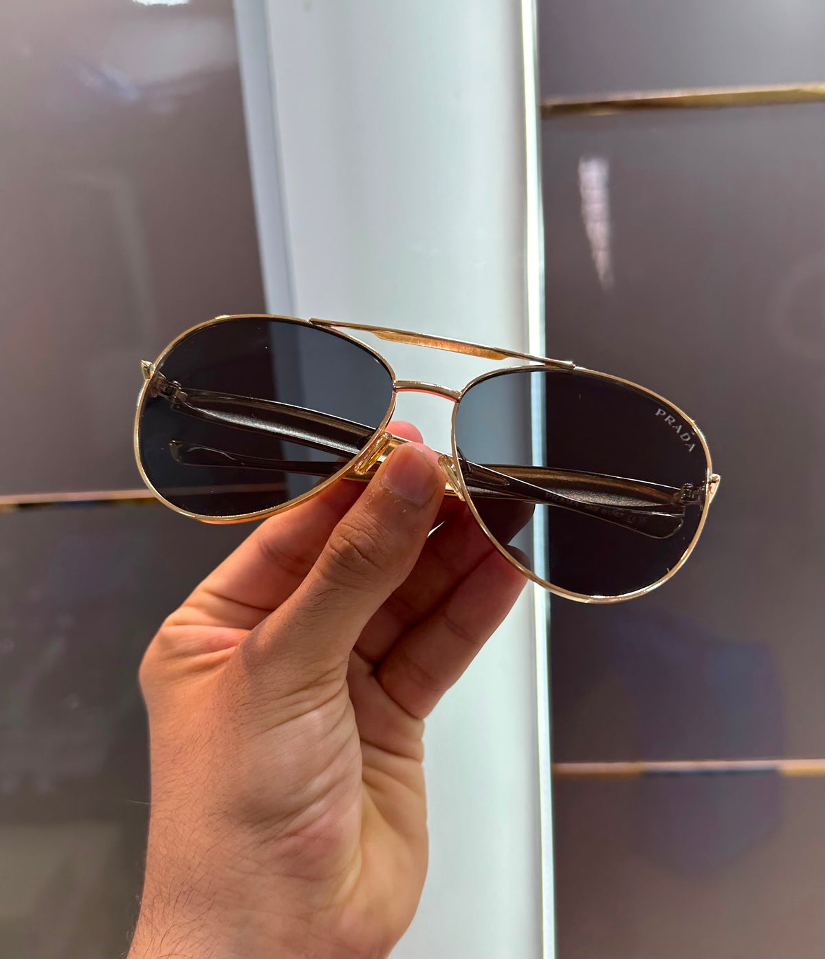 Prada Trending Aviator UV400 Unisex Sunglasses with Designer Metal Frame