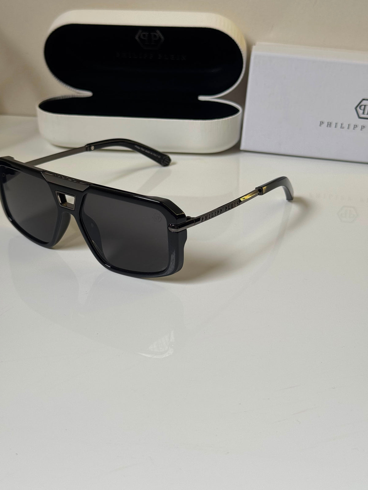 Philipp Plein Men's Grey Lens & Black Square Sunglasses