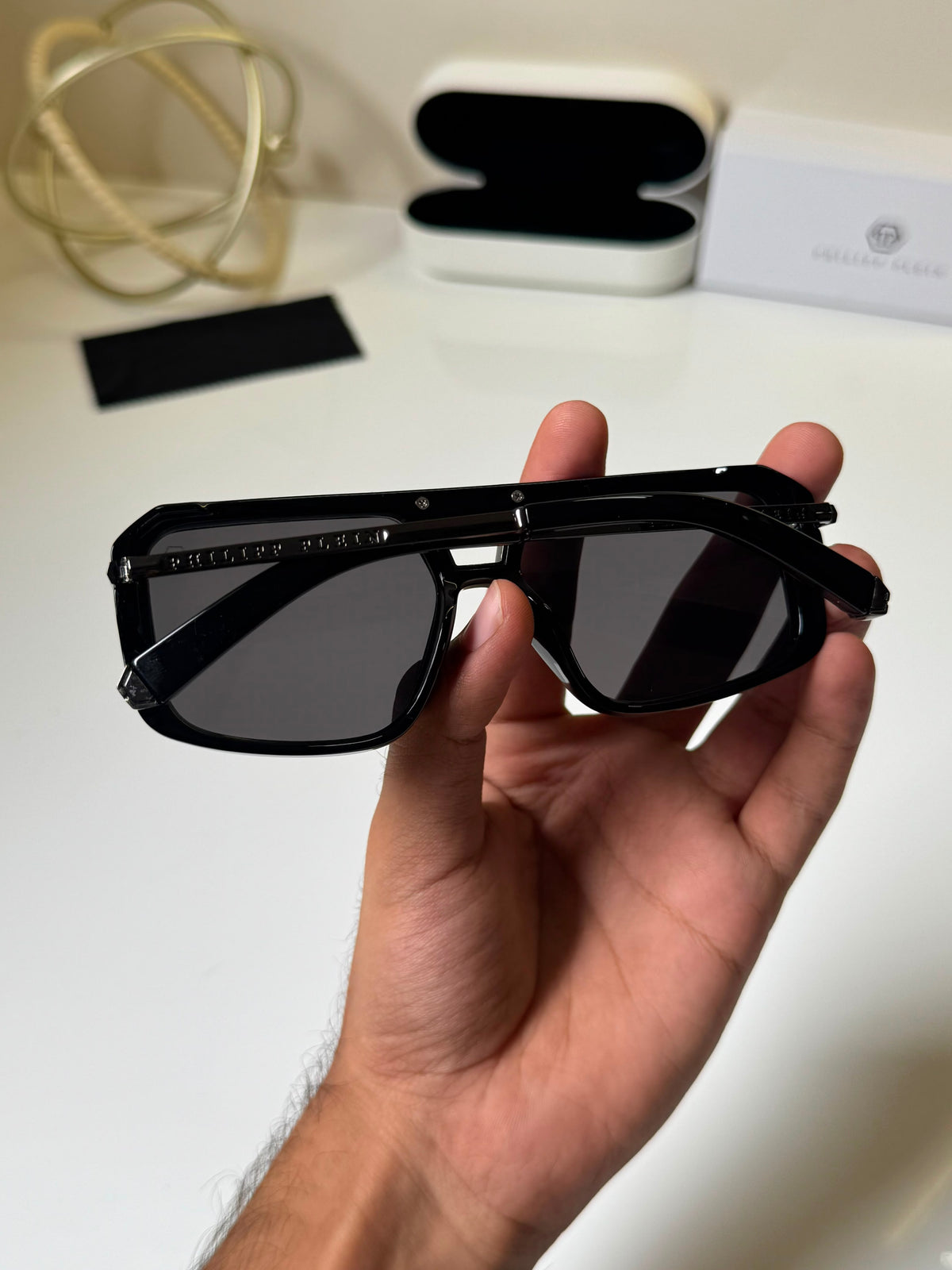 Philipp Plein Men's Grey Lens & Black Square Sunglasses
