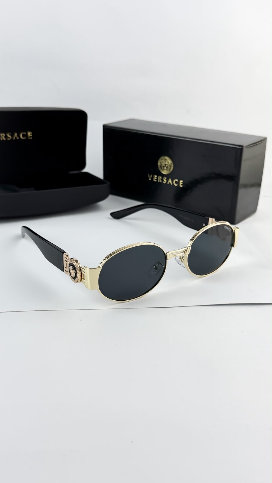 Versace Metal Gold Black Man Sunglass