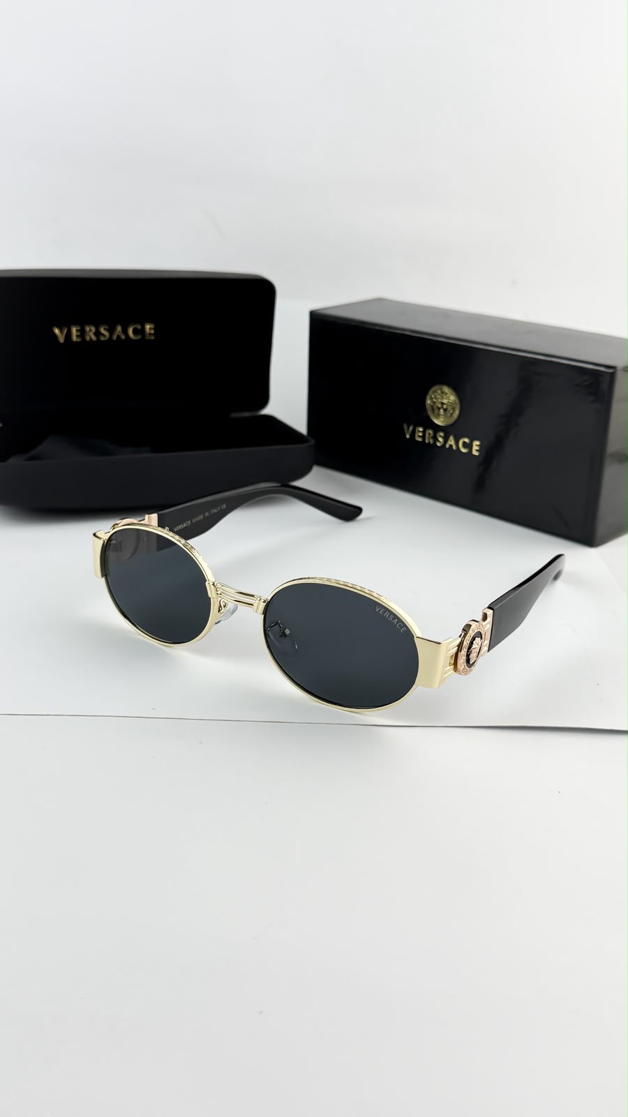 Versace Metal Gold Black Man Sunglass