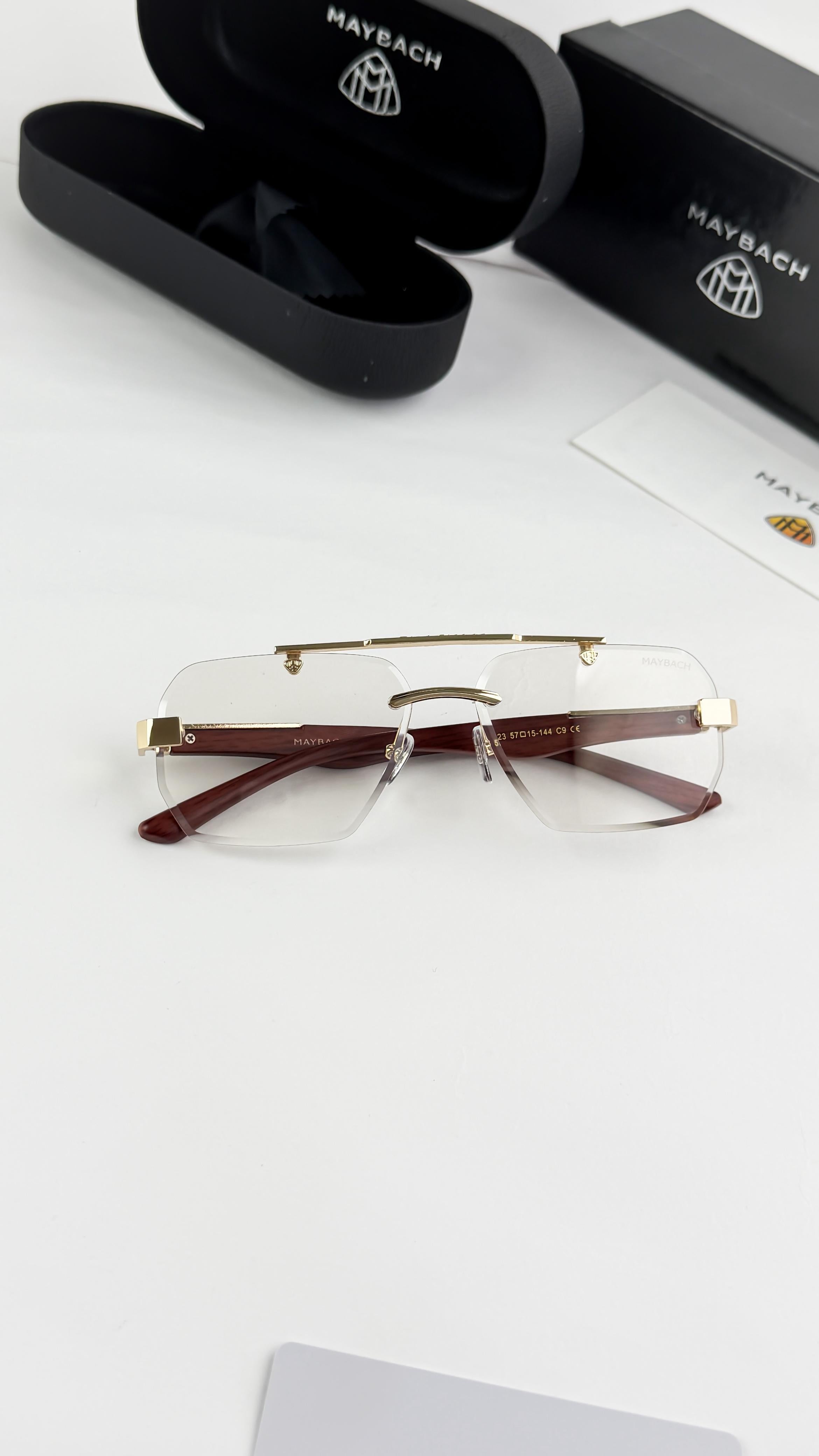 Maybach luxury rimless clear eyeglasses