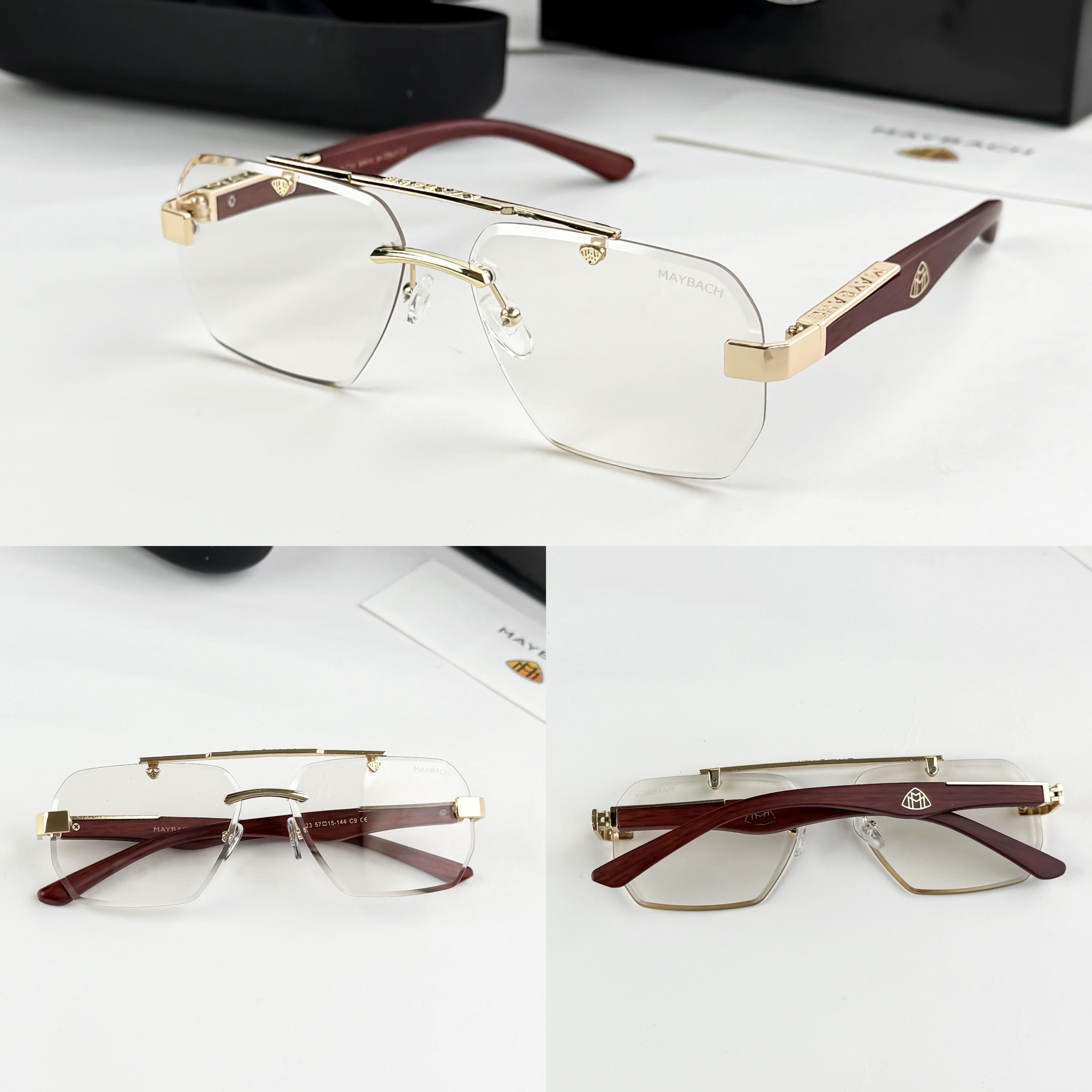 Maybach luxury rimless clear eyeglasses