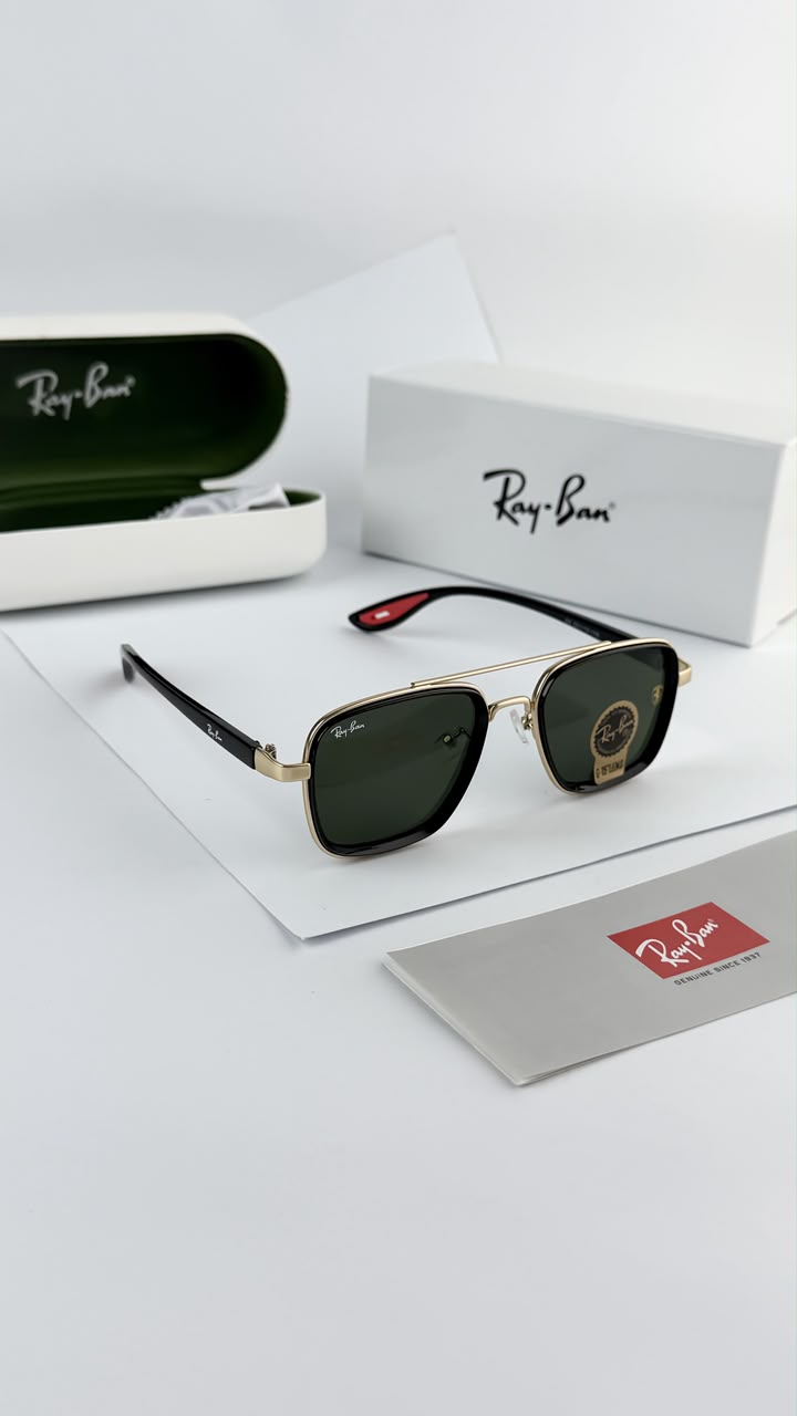 Rayban Gold & Green Men's Sunglass