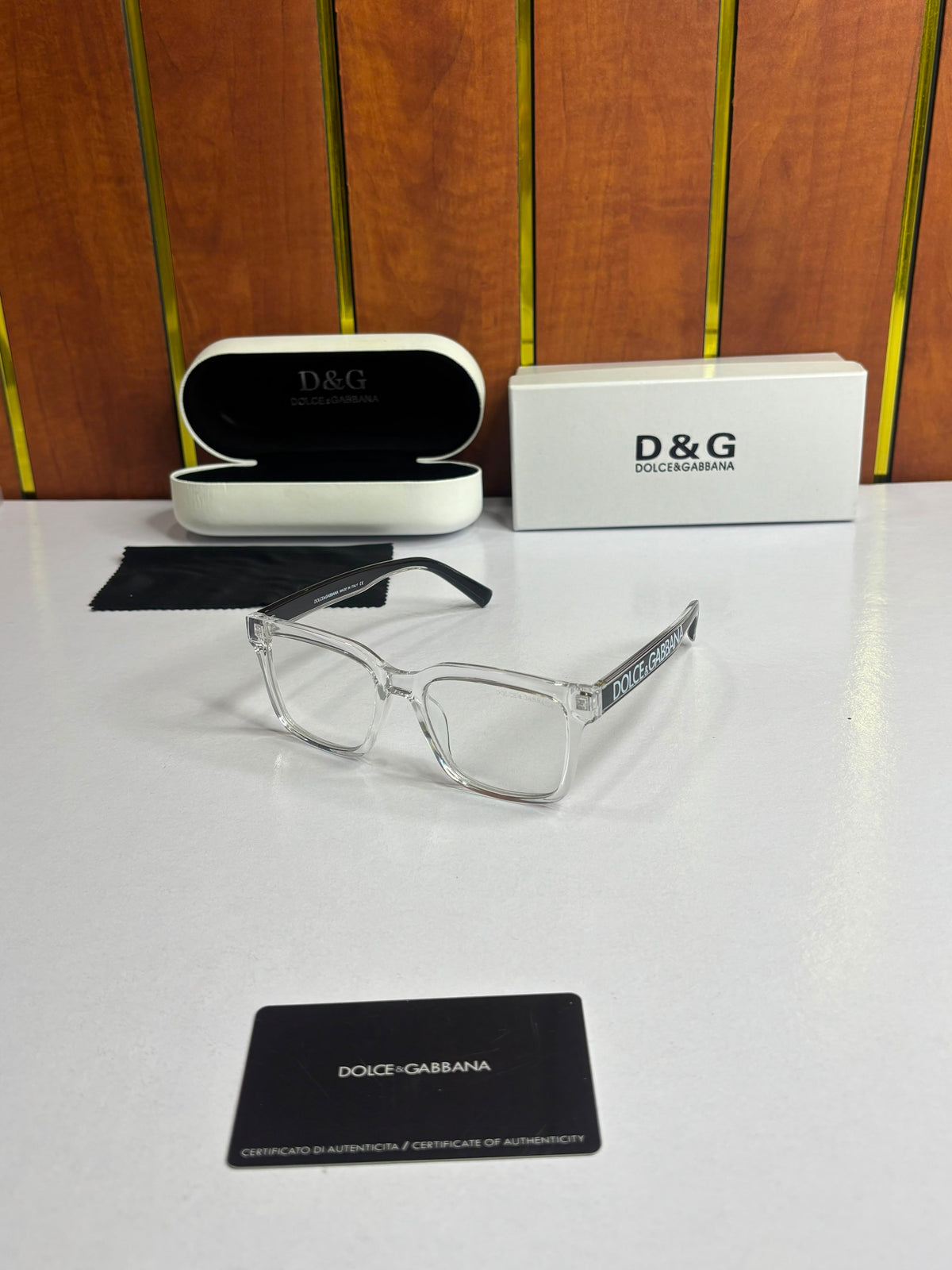 Dolce & Gabbana Frame DG Transparent Square Eyewear Frames for Men's