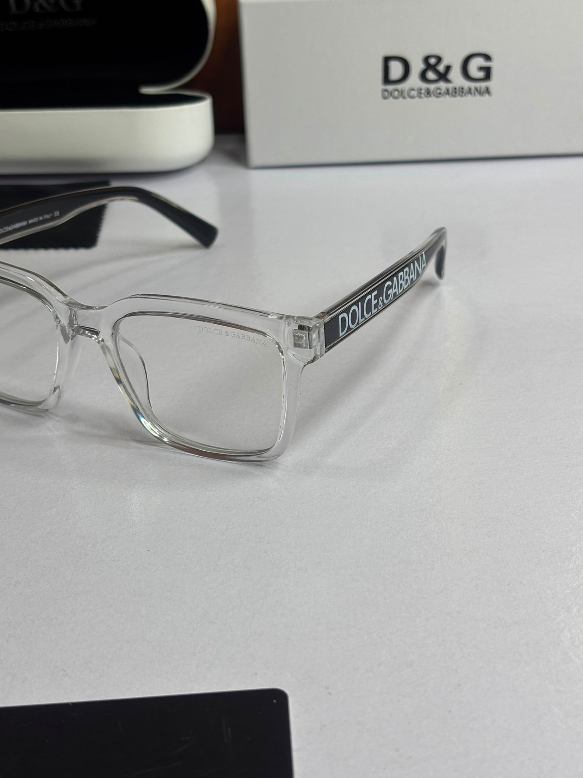Dolce & Gabbana Frame DG Transparent Square Eyewear Frames for Men's