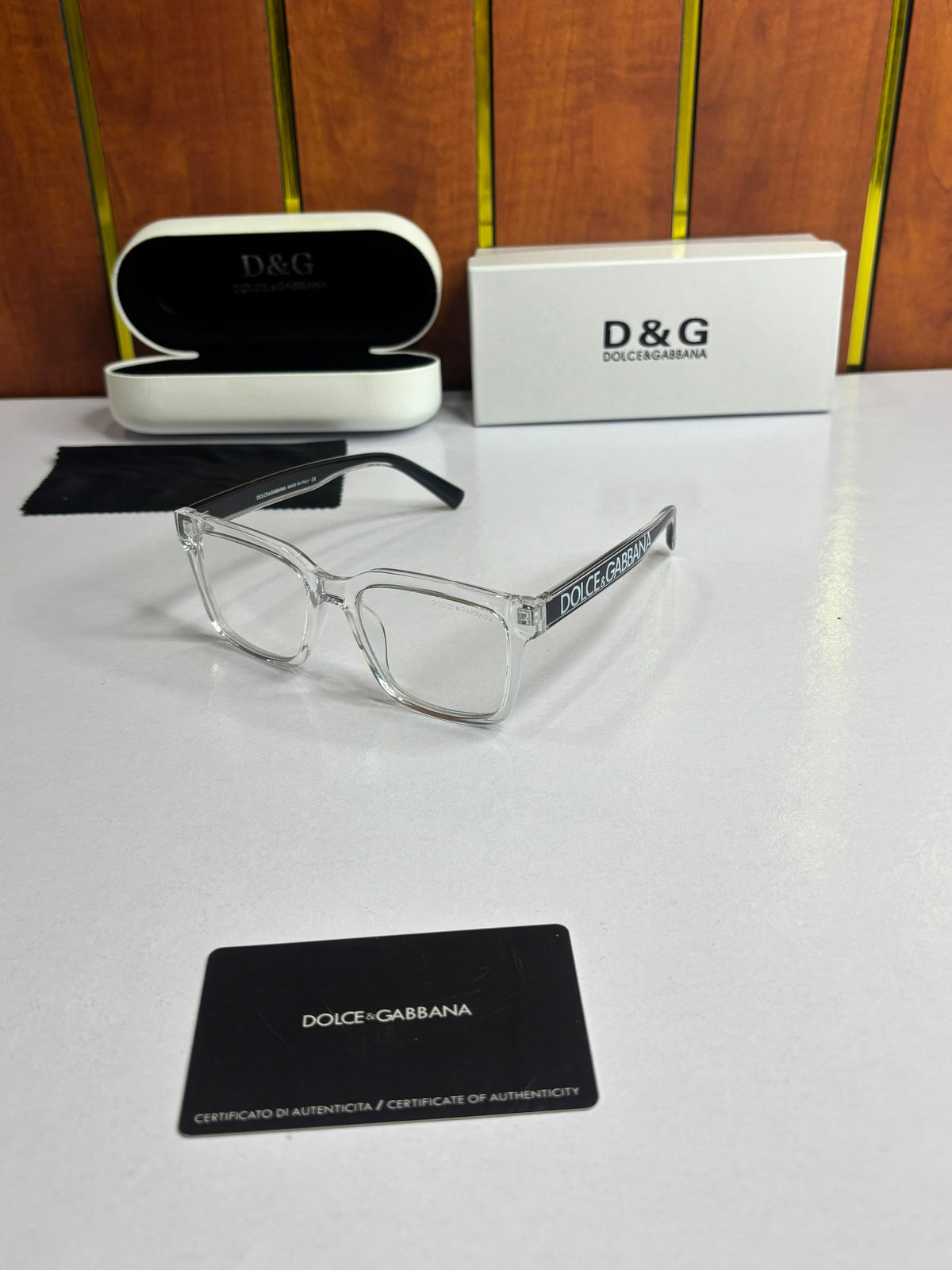 Dolce & Gabbana Frame DG Transparent Square Eyewear Frames for Men's