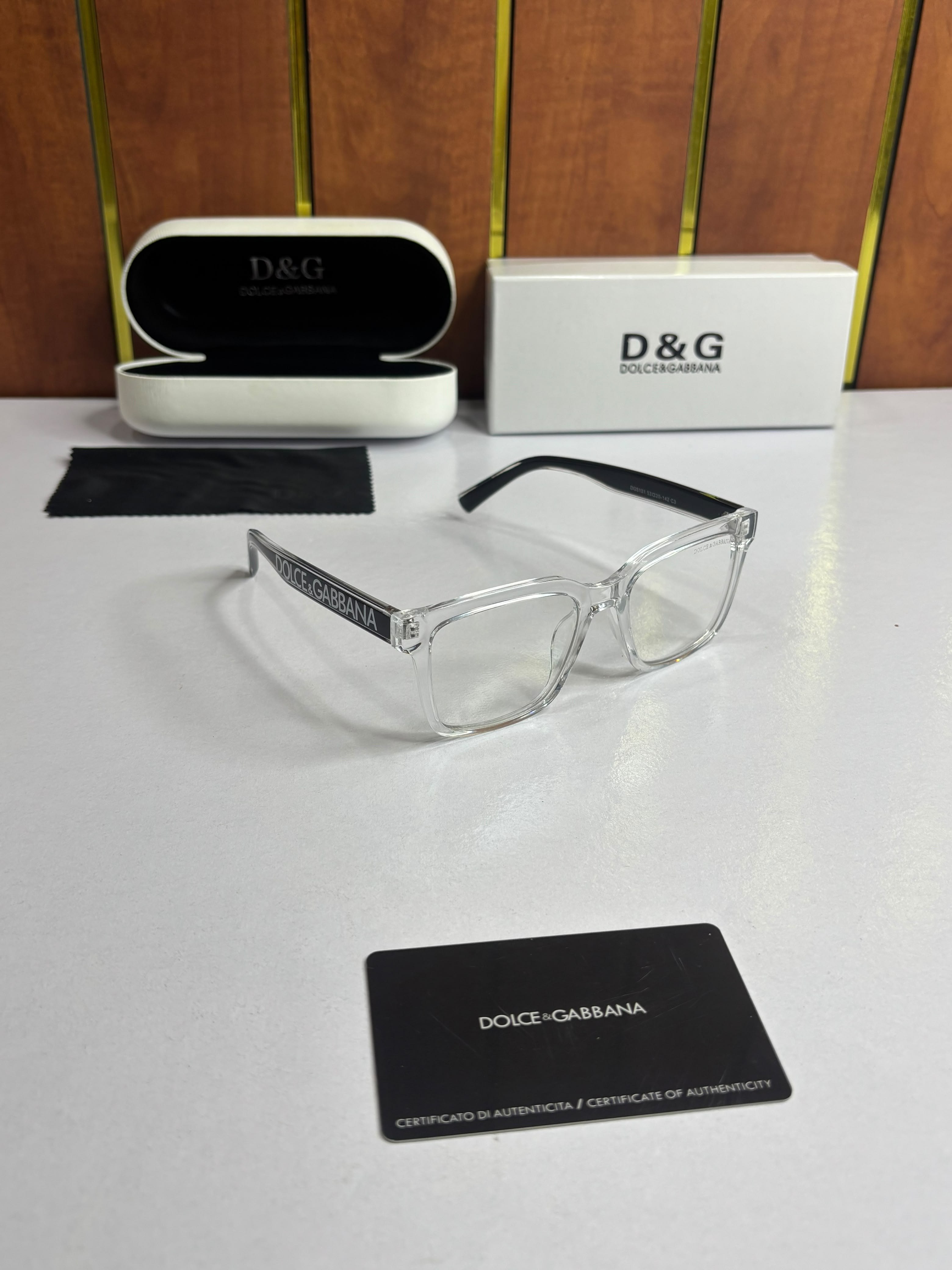 Dolce & Gabbana Frame DG Transparent Square Eyewear Frames for Men's