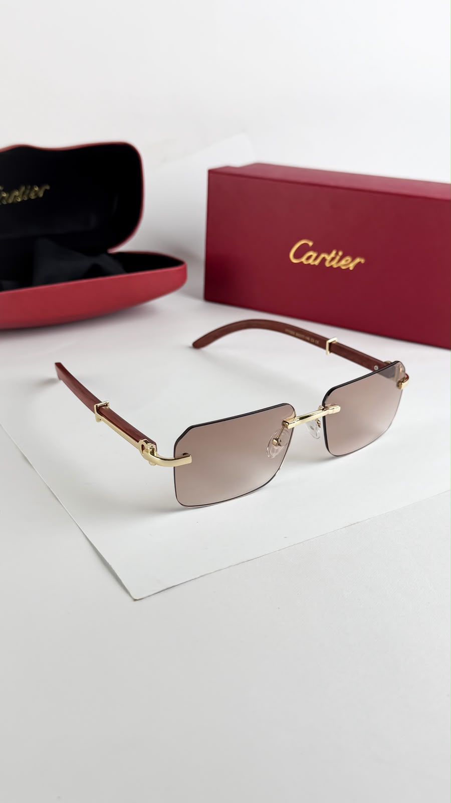 Cartier Men's Frameless Square Glasses Lightweight