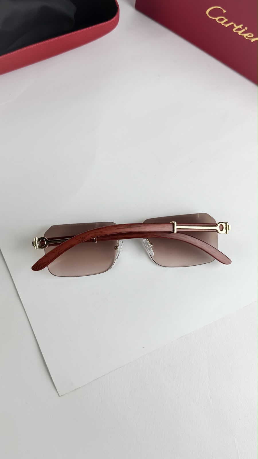 Cartier Men's Frameless Square Glasses Lightweight