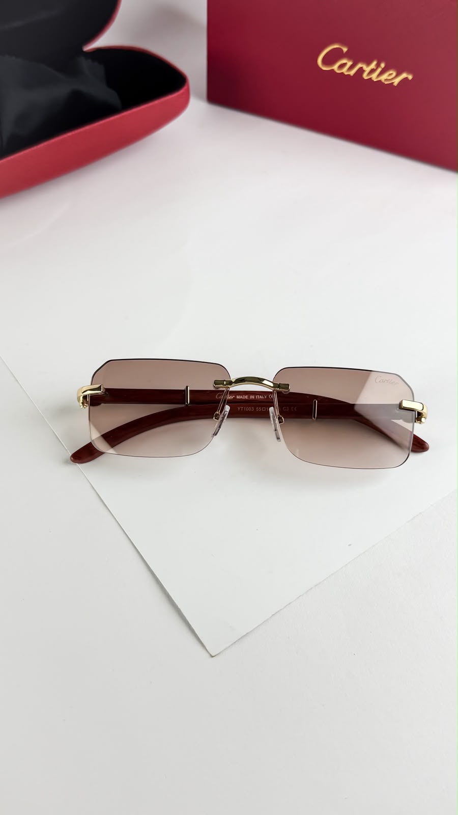 Cartier Men's Frameless Square Glasses Lightweight