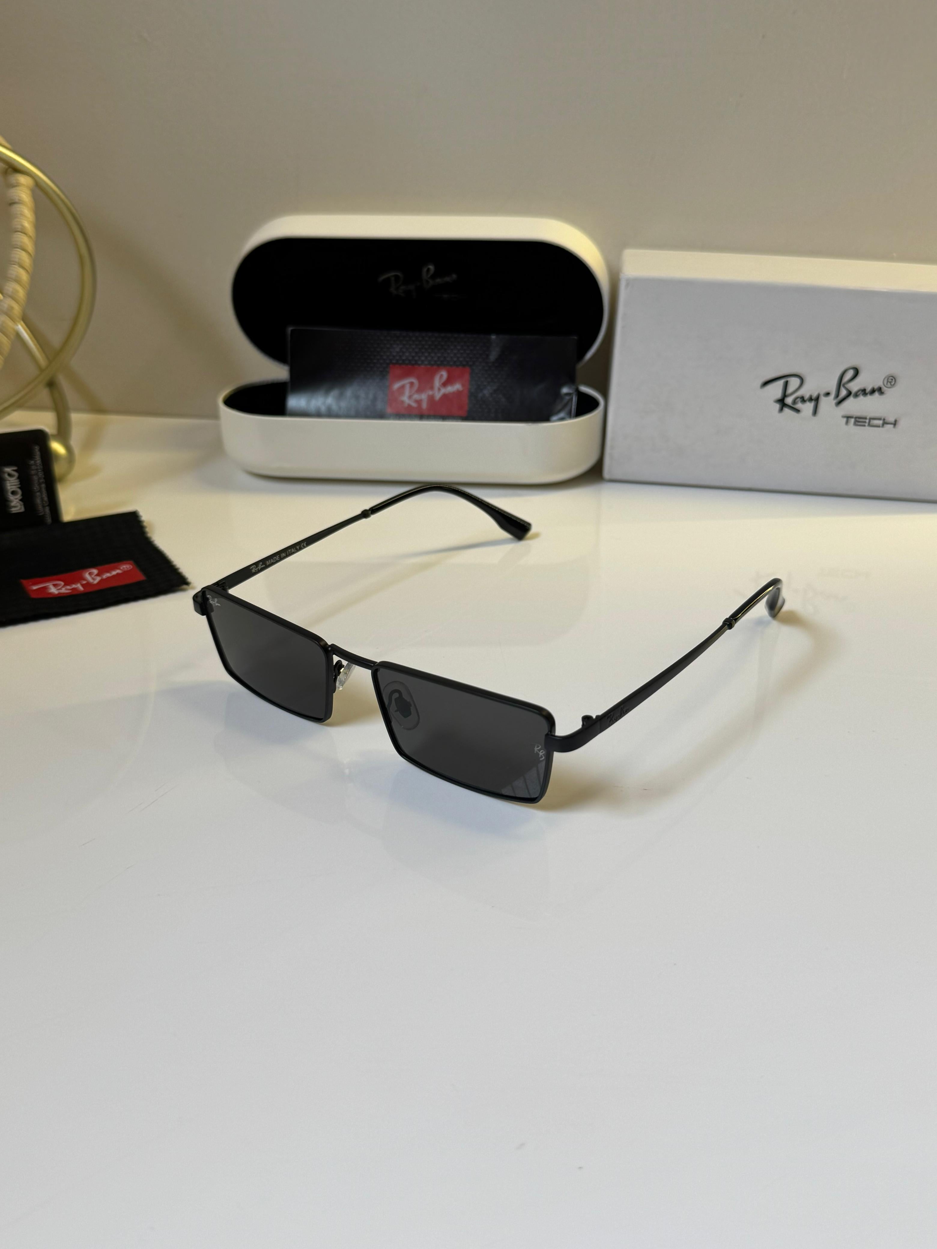 Rayban Pulse Unisex UV Protected Grey Lens Rectangle Sunglasses
