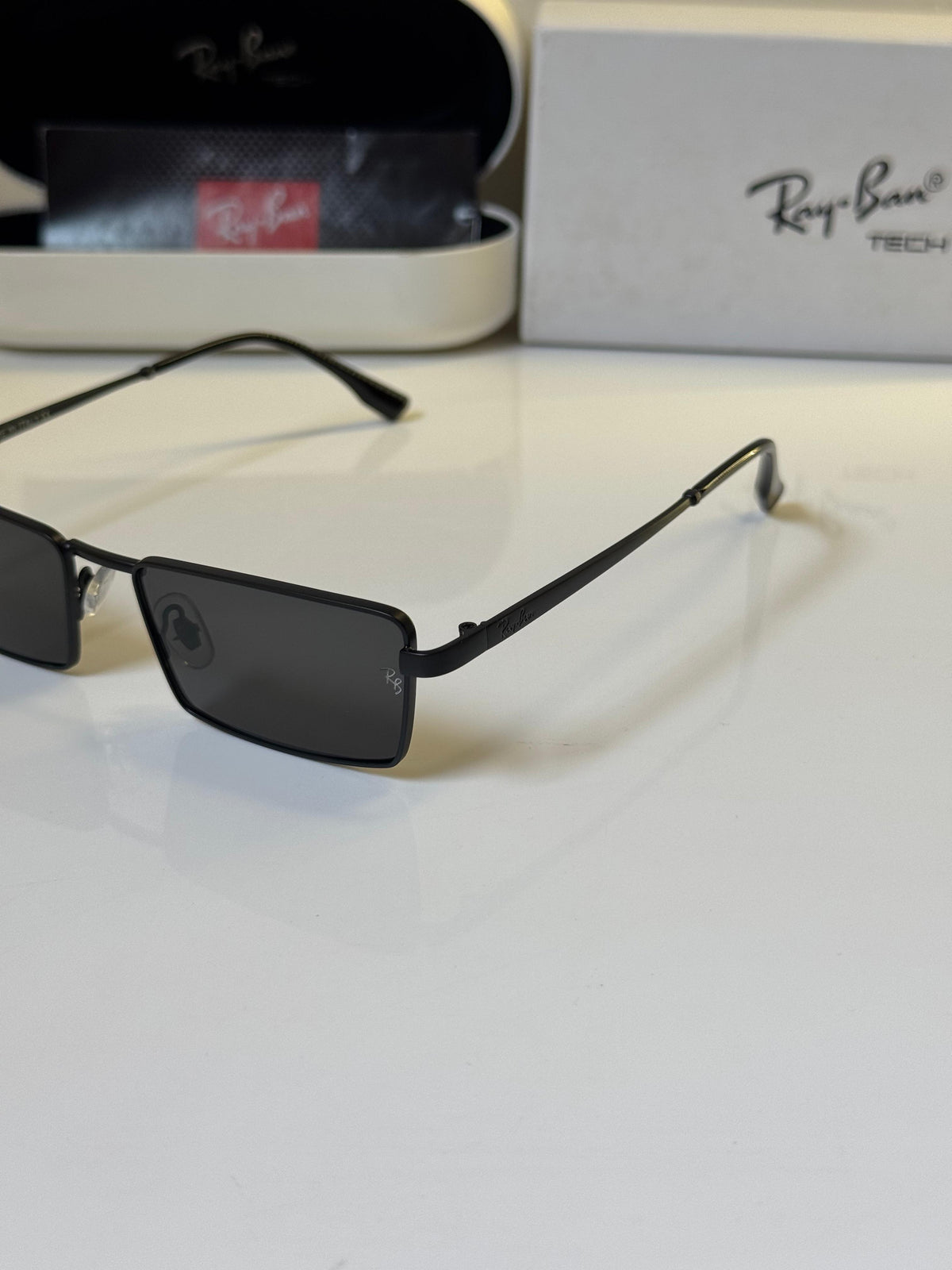 Rayban Pulse Unisex UV Protected Grey Lens Rectangle Sunglasses
