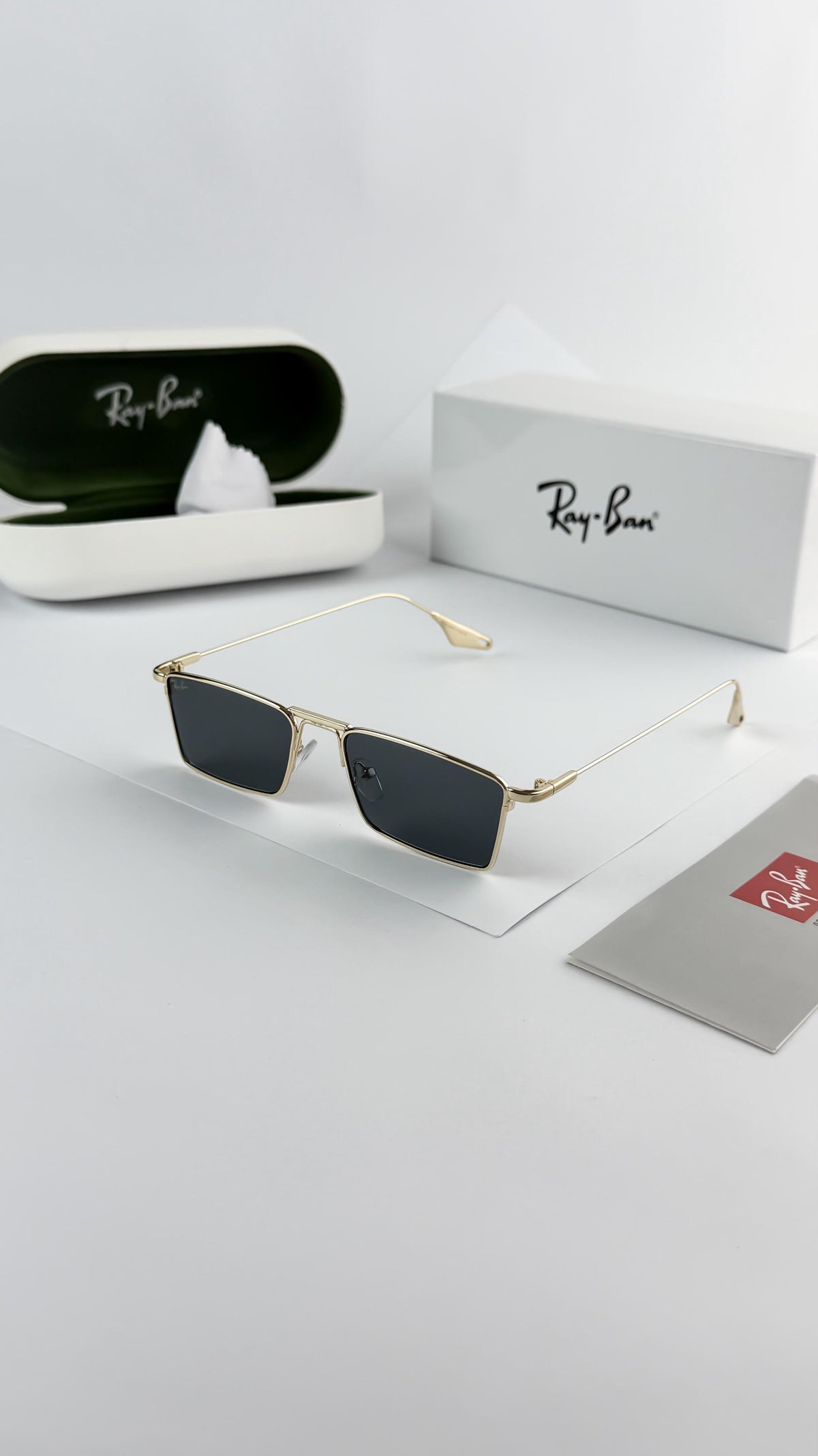 Rayban Pulse Unisex UV Protected Grey Lens Rectangle Men's Sunglasses