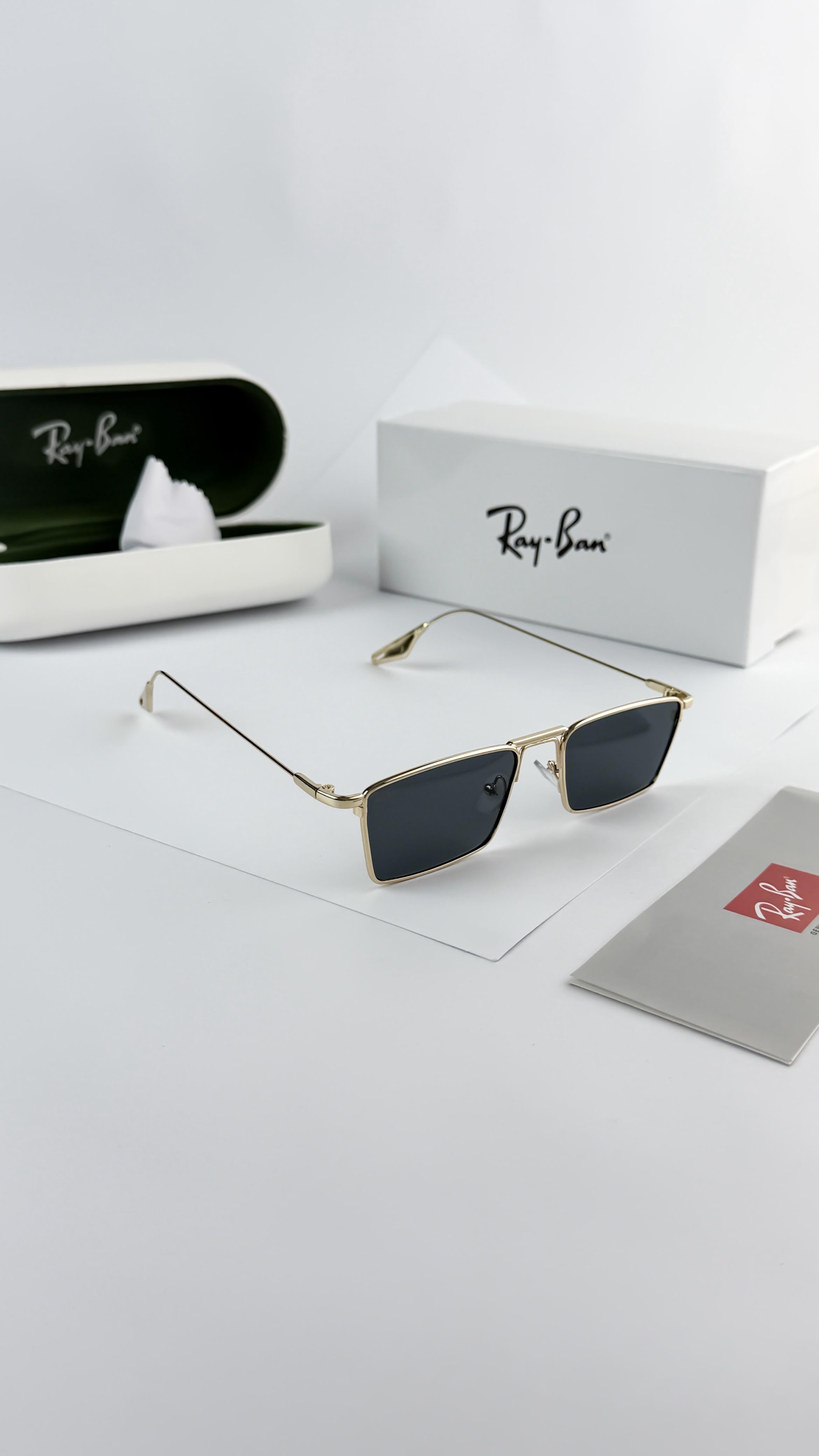 Rayban Pulse Unisex UV Protected Grey Lens Rectangle Men's Sunglasses
