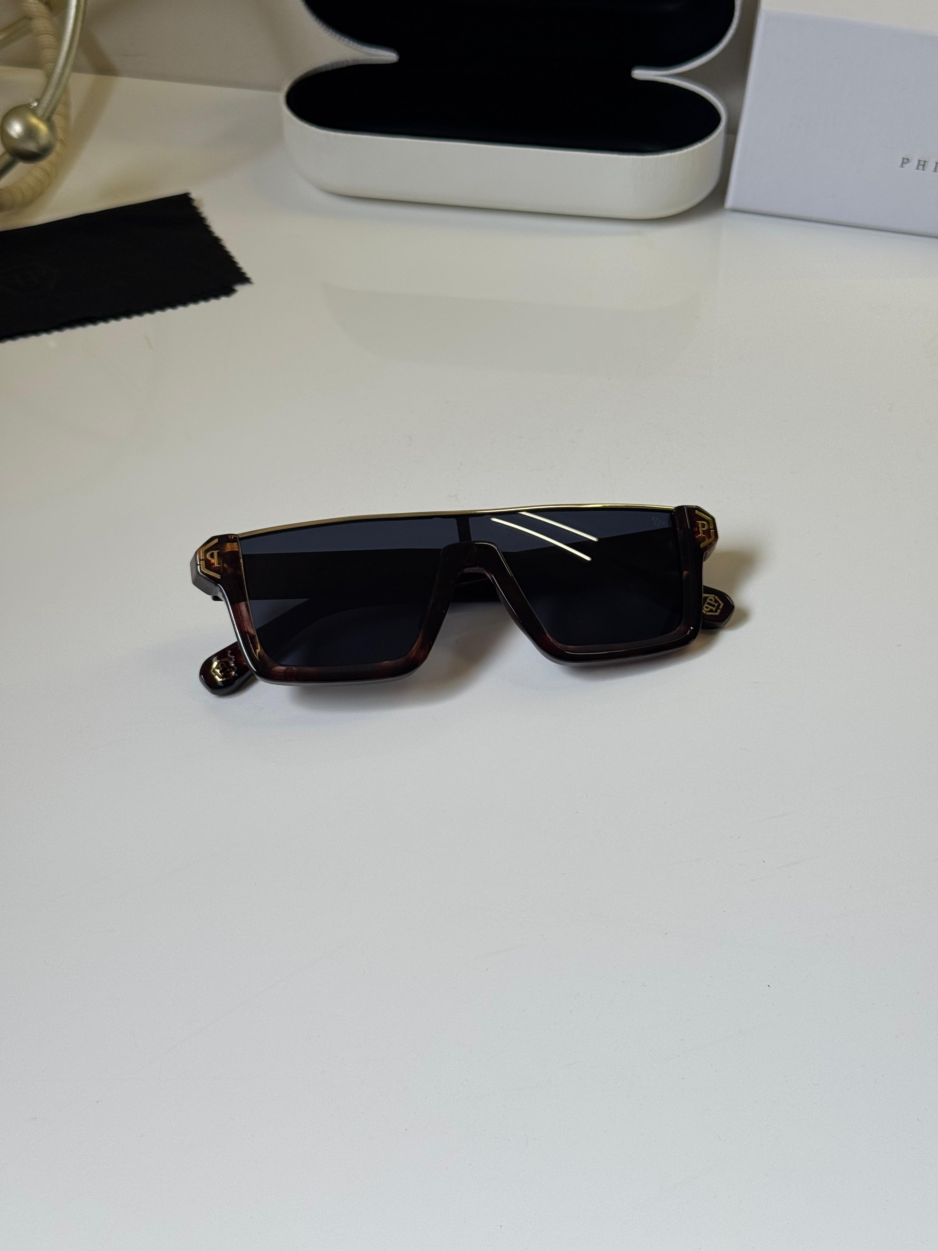 Philipp Plein Square Oversized Sunglasses Vintage Big Frame Unisex