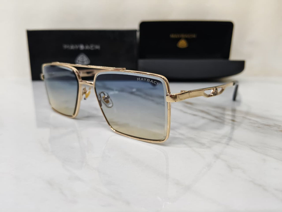 Maybach Gold Blue Premium Men's Sunglasses