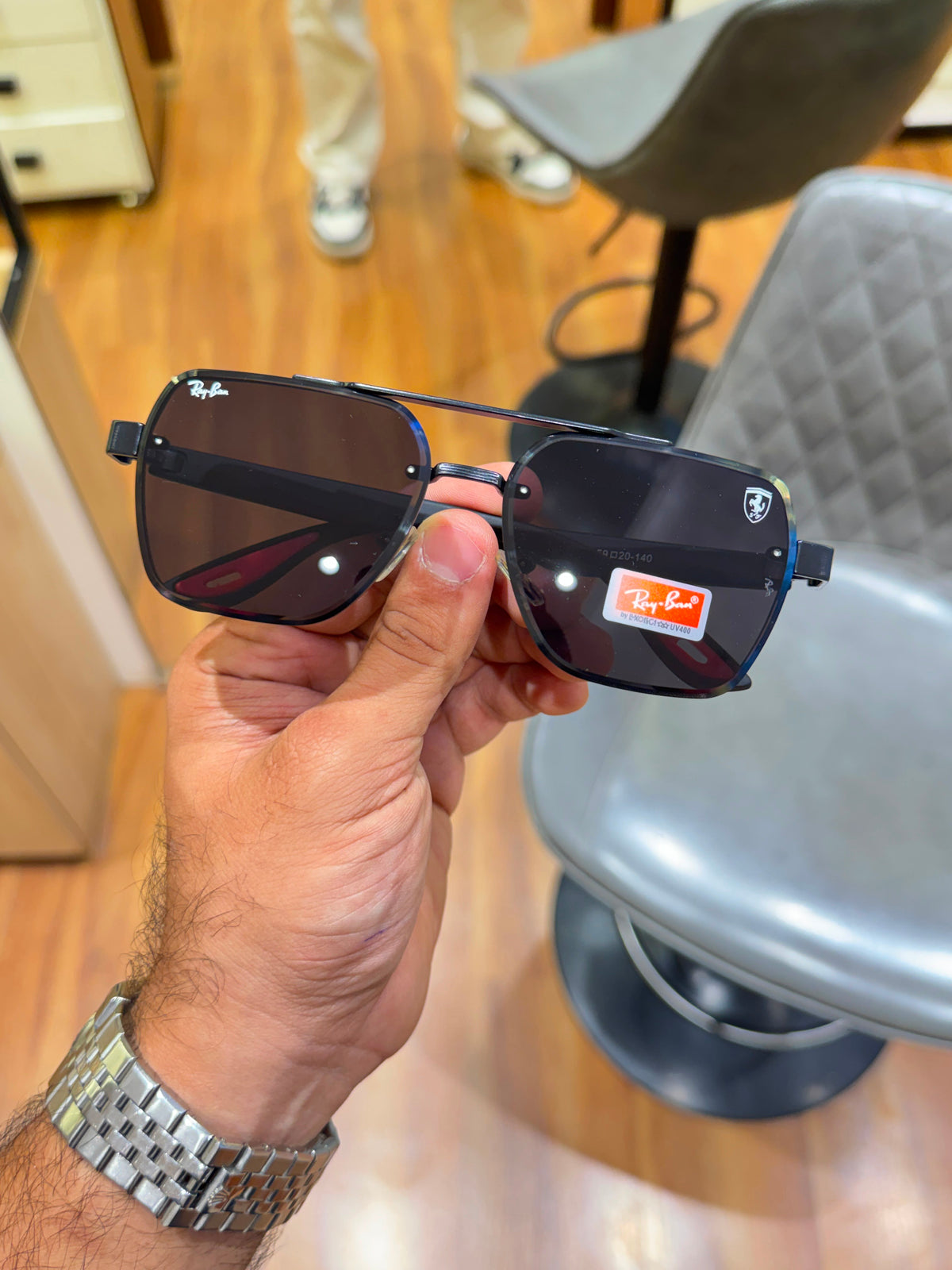 Rayban Full Black Ferrari Edition Unisex Sunglasses