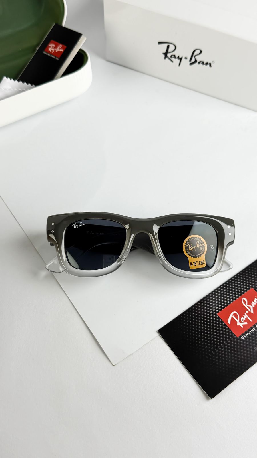 Rayban Grey Two Tone Unisex Sunglass
