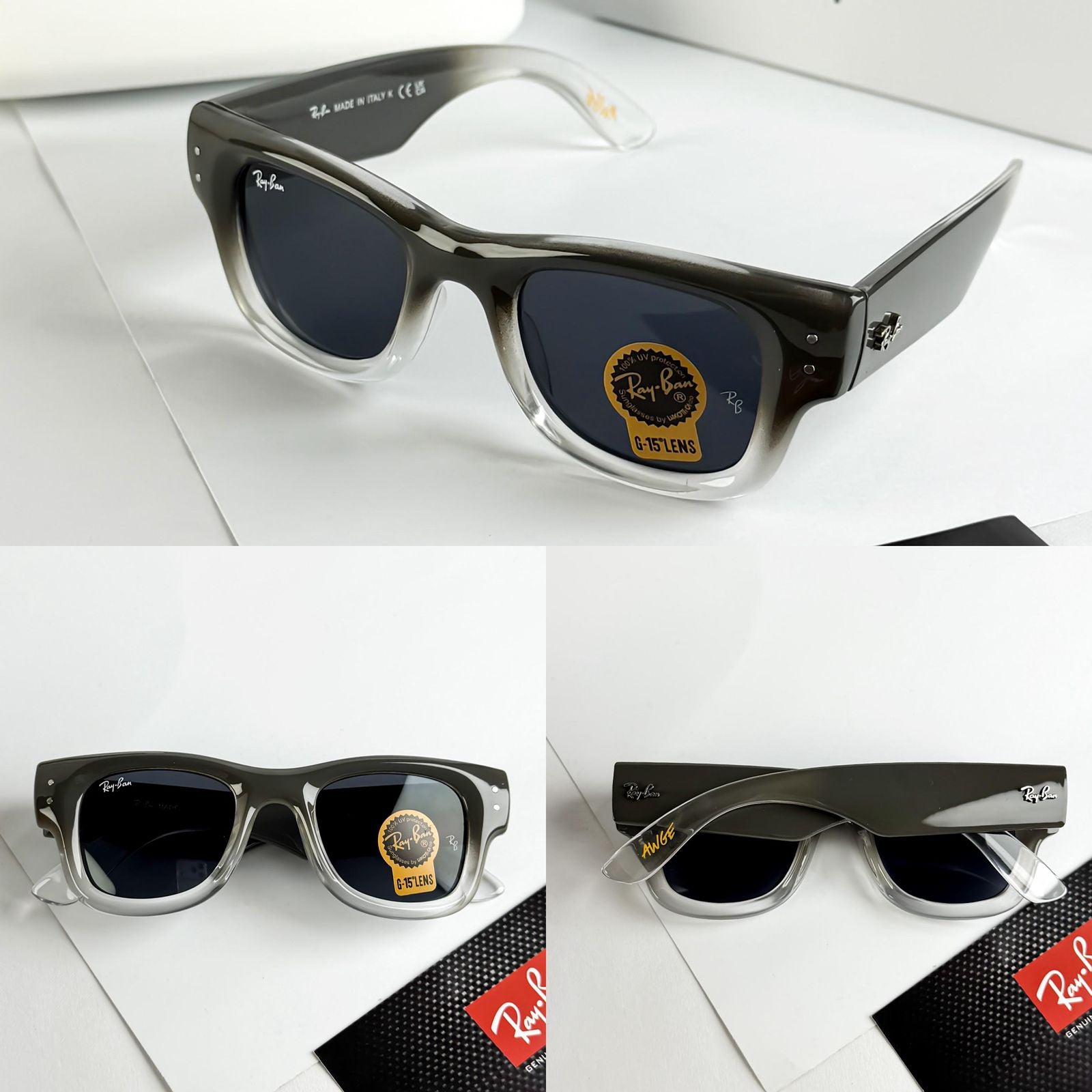 Rayban Grey Two Tone Unisex Sunglass