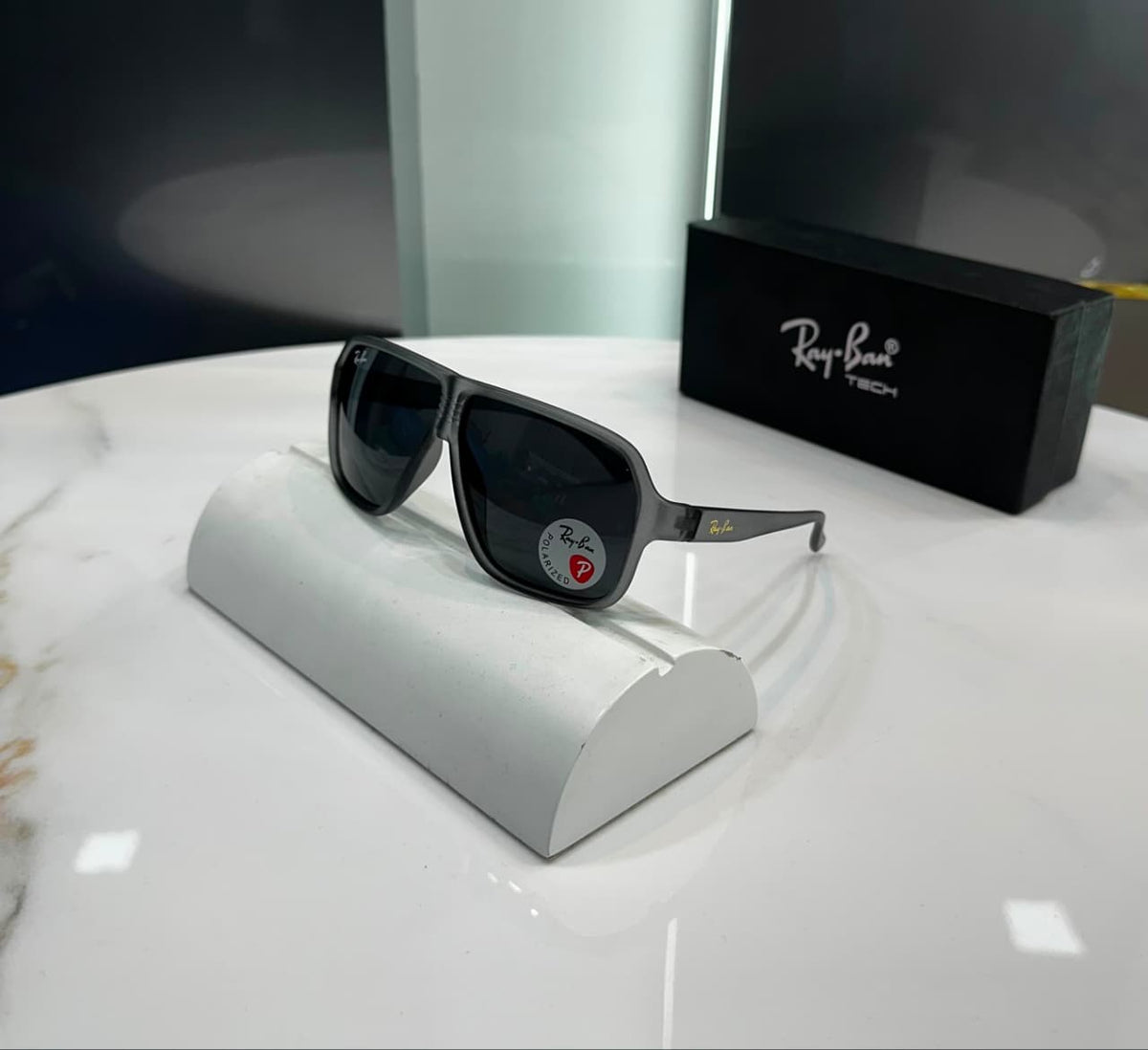 Rayban Grey Black Matt Premium Unisex Sunglasses