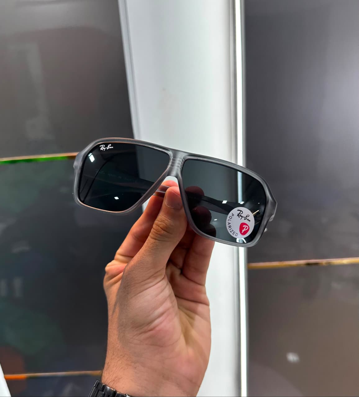 Rayban Grey Black Matt Premium Unisex Sunglasses