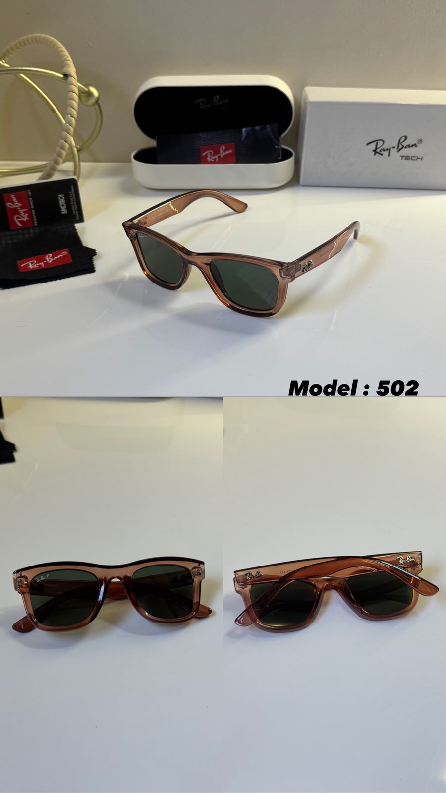 RAY-BAN Unisex UV Protected Brown Lens Square Unisex Sunglasses
