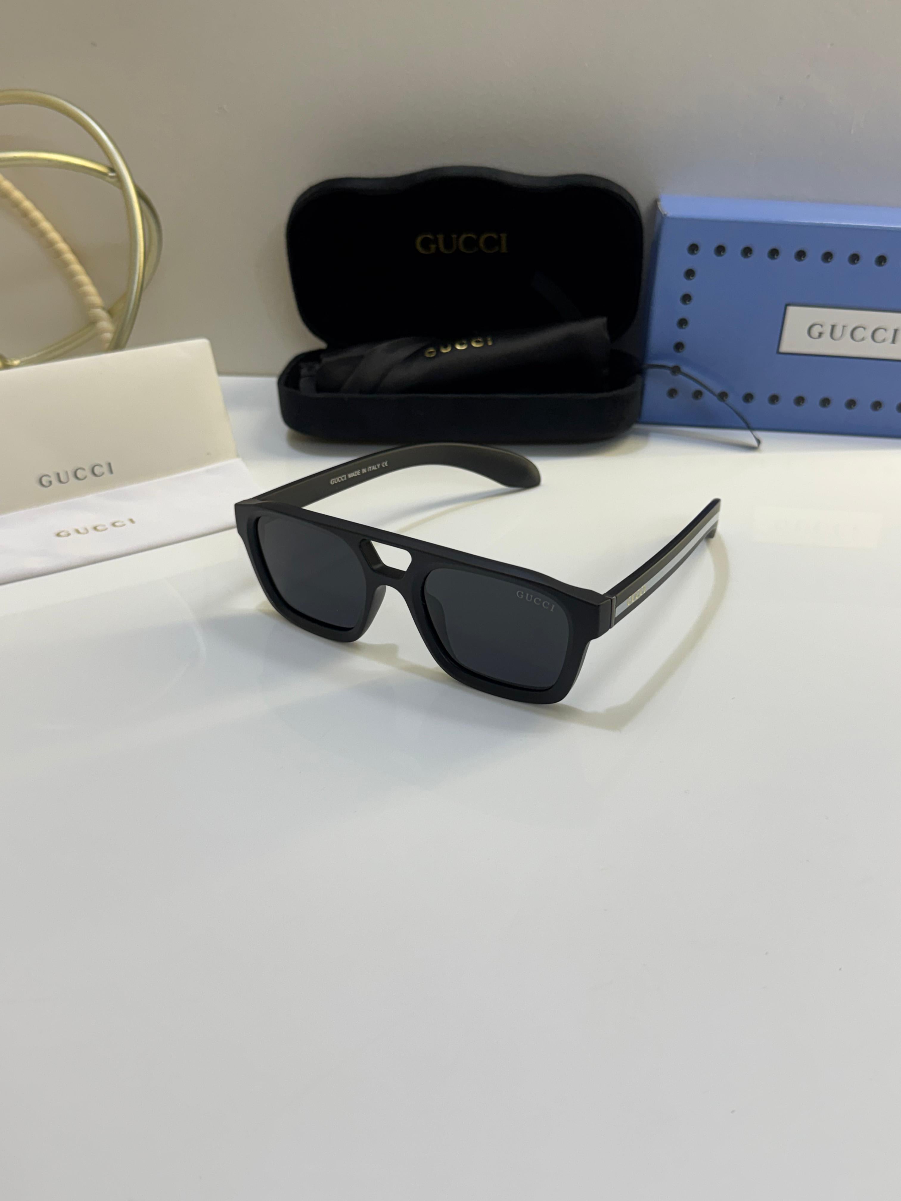 Gucci Grey Black Premium Quality Men's Sunglass