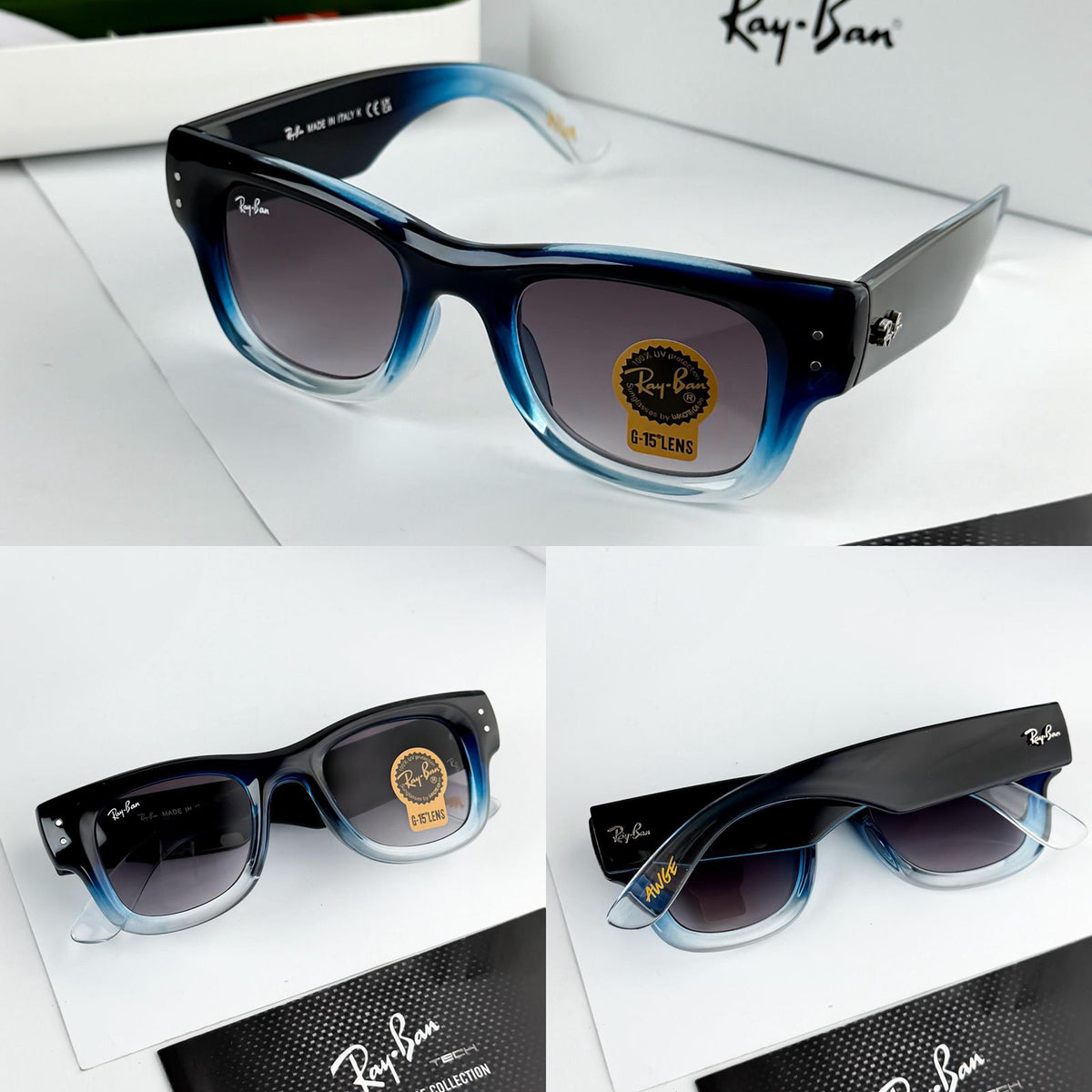 Rayban Blue Two Tone Unisex Sunglass