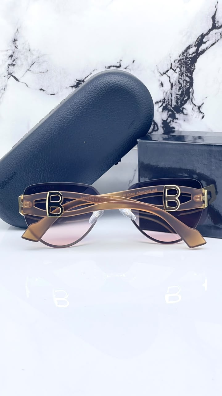 Balanciaga Gold Purple Peach Women's Sunglasses