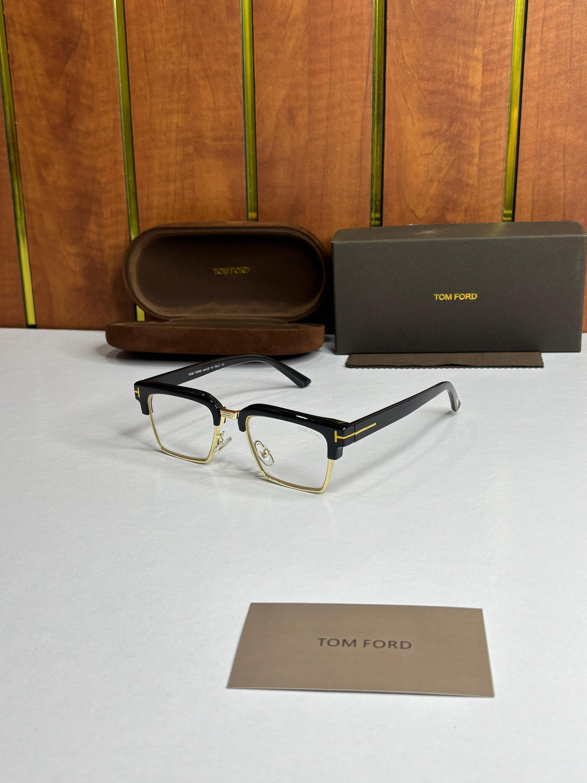 Tomford Gold Black Unisex Optical Frame