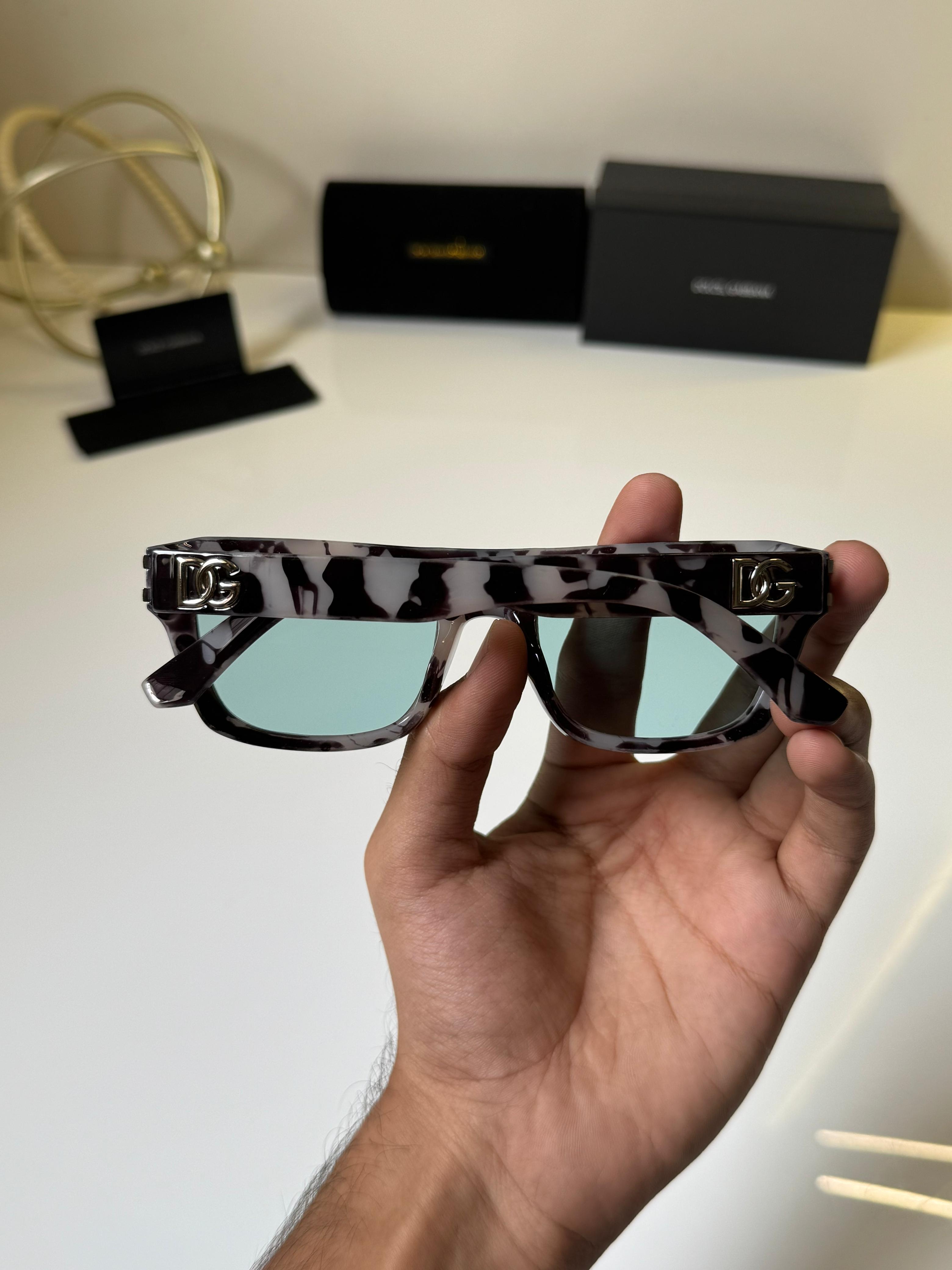 Dolce & Gabbana Men UV-Protected Rectangle Black Sunglasses