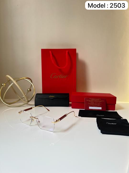Cartier Rimless Gold Plano Eye Frame Men's Specs