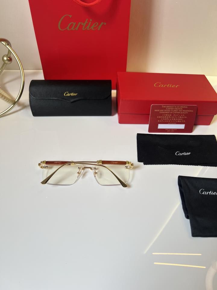 Cartier Rimless Gold Plano Eye Frame Men's Specs