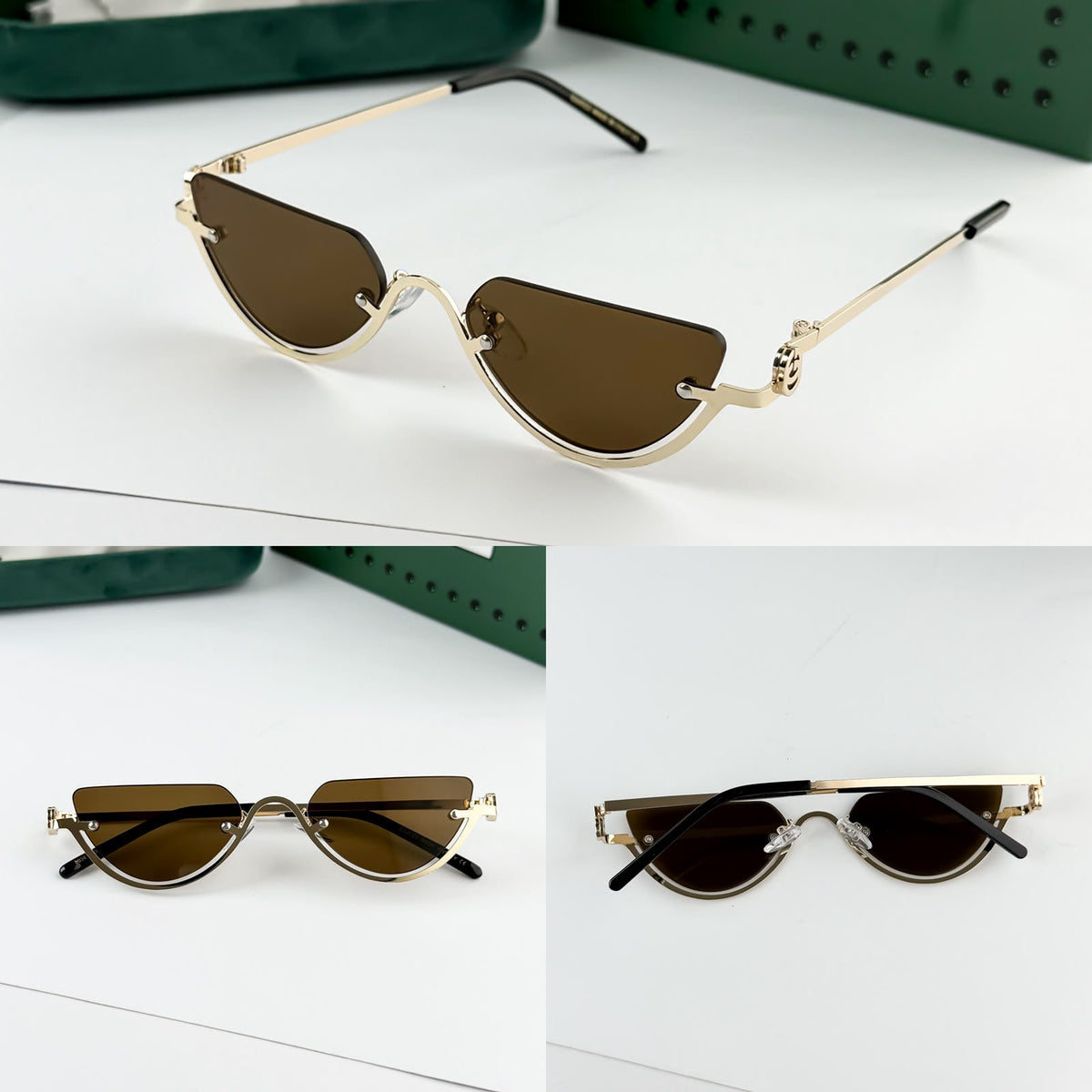 Gucci Gold Black Sunglass For Women