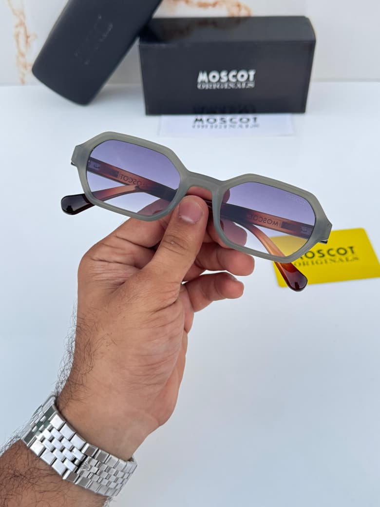 Moscot Brown Grey geometric Unisex sunglasses